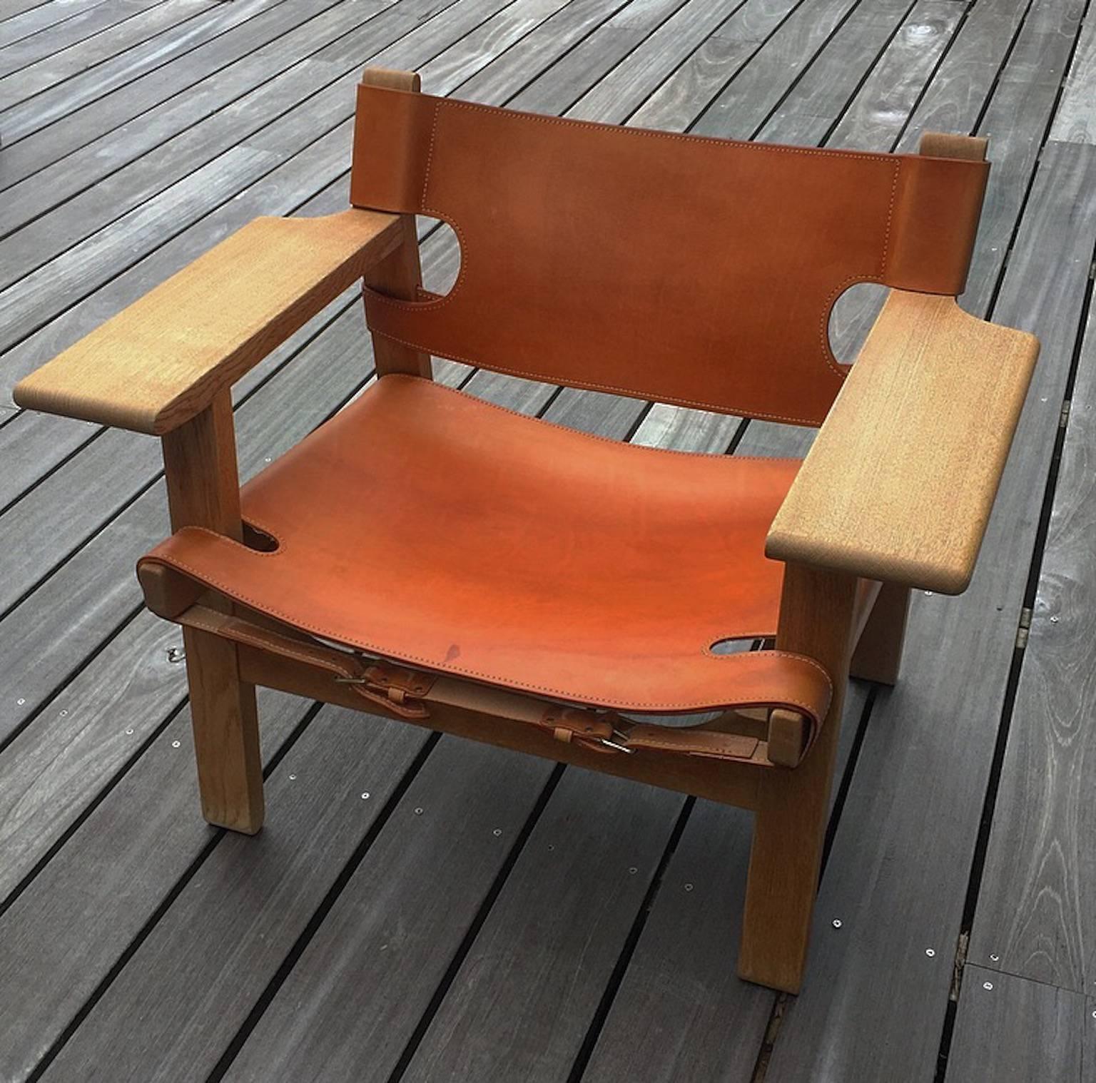 Leather Spanish Chair Danish Design Icon by Børge Mogensen