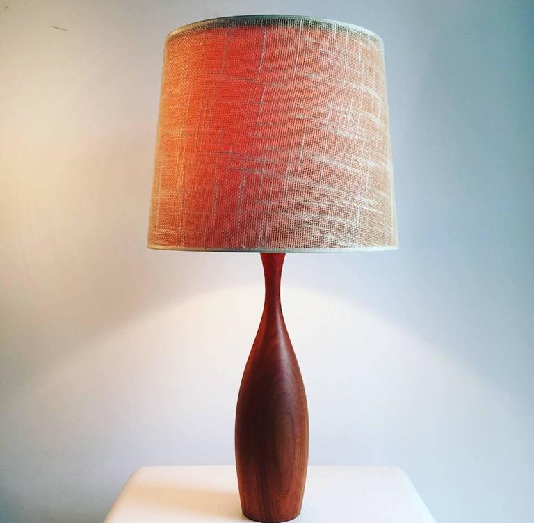 Mid Century Danish Teak Table Lamp With Original Jute Shade At 1stdibs Mid Century Modern Danish Teak Table Lamp With Original Jute Shade For
