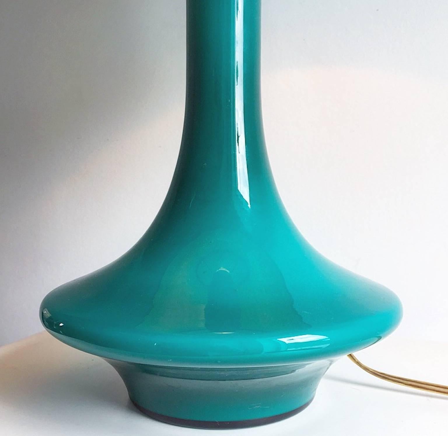 Stunning Piece of Nordic Design Early 1970s Glass Table Lamp Attributed Orrefors In Excellent Condition In Haderslev, DK