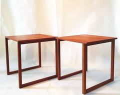 Beautiful Danish Set of Cube Teak Nesting Tables by Kai Kristiansen for VM