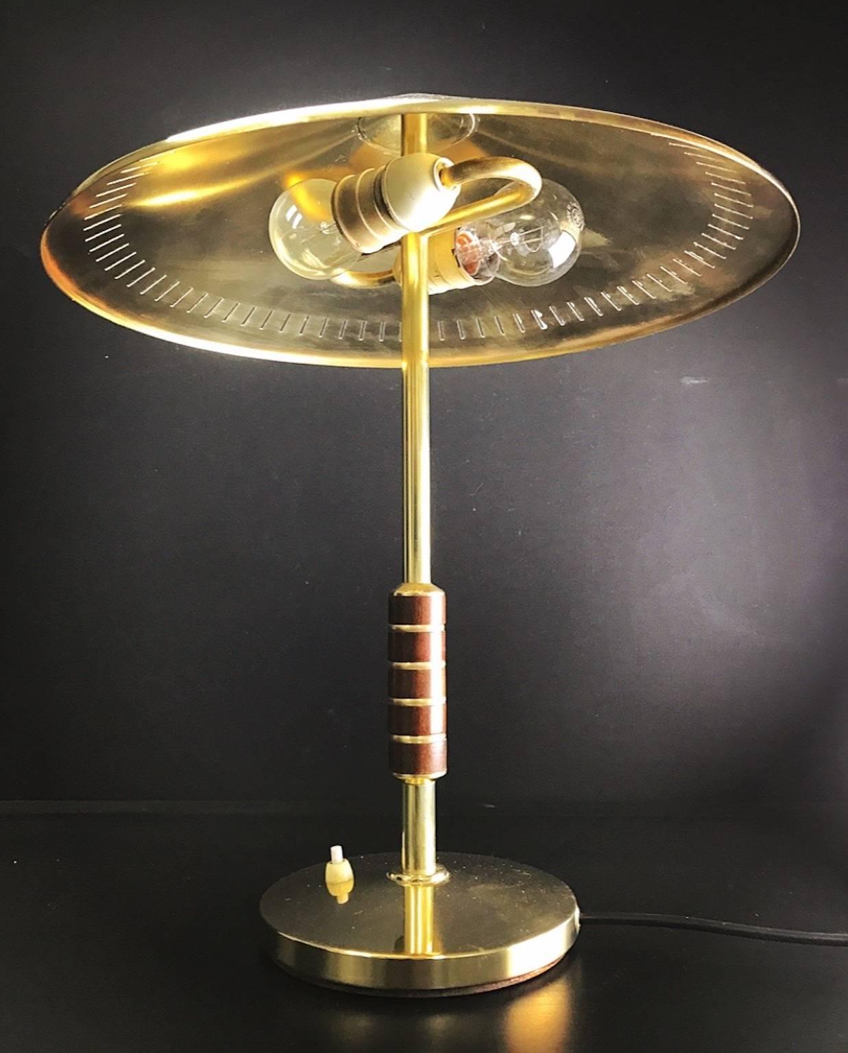 Brass Table Lamp from Danish LYFA 1956 In Excellent Condition In Haderslev, DK