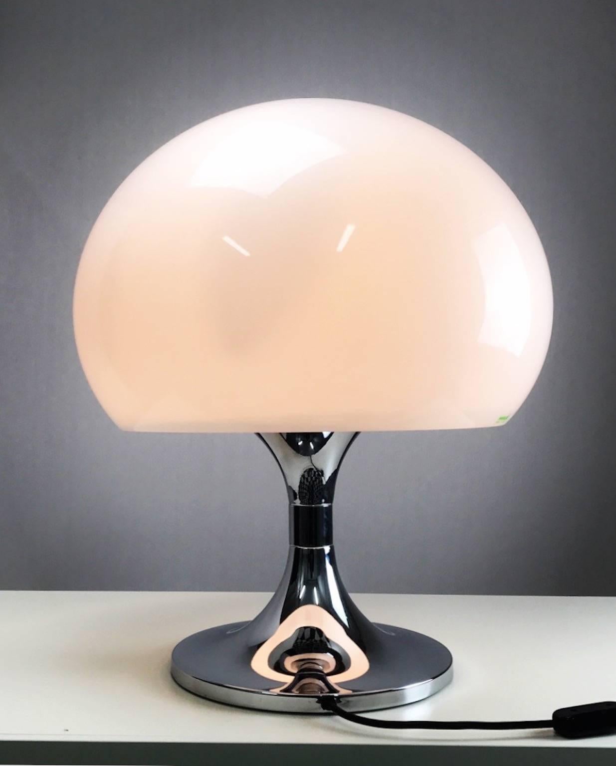 Italian iGuzzini Large Chrome Table Lamp