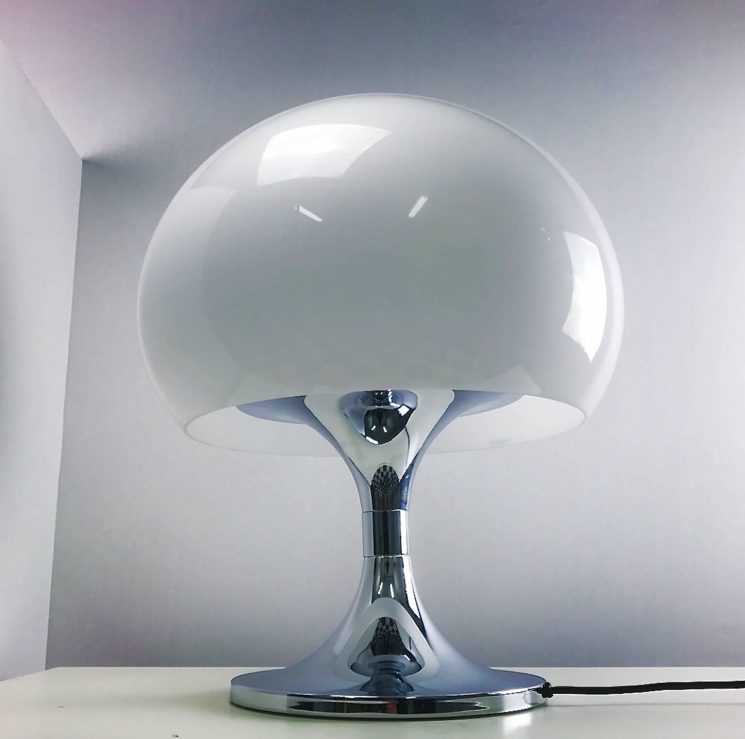 Mid-Century Modern iGuzzini Large Chrome Table Lamp