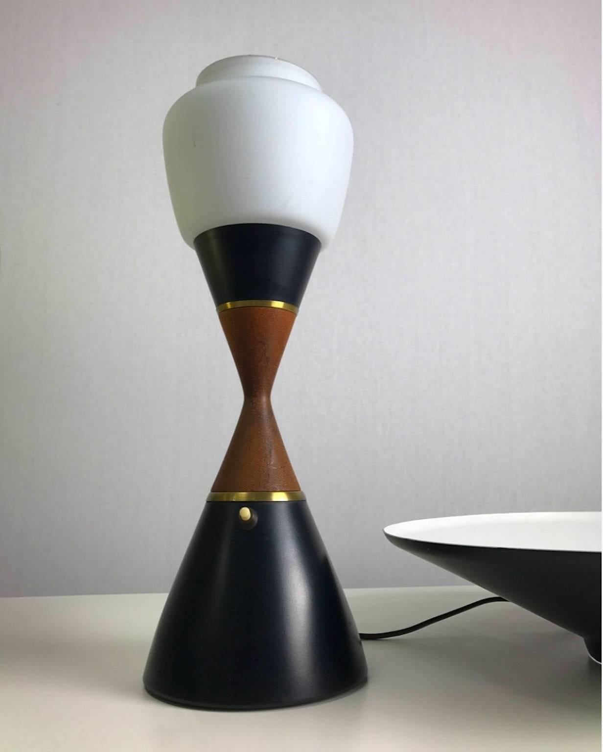 Opaline Glass Danish Table Lamp by Svend Aage Holm Sorensen, 1950s