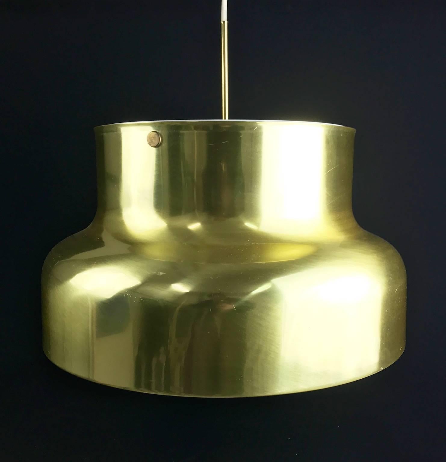 Brass Large Golden Bumling Chandelier by Atelje Lyktan, Sweden