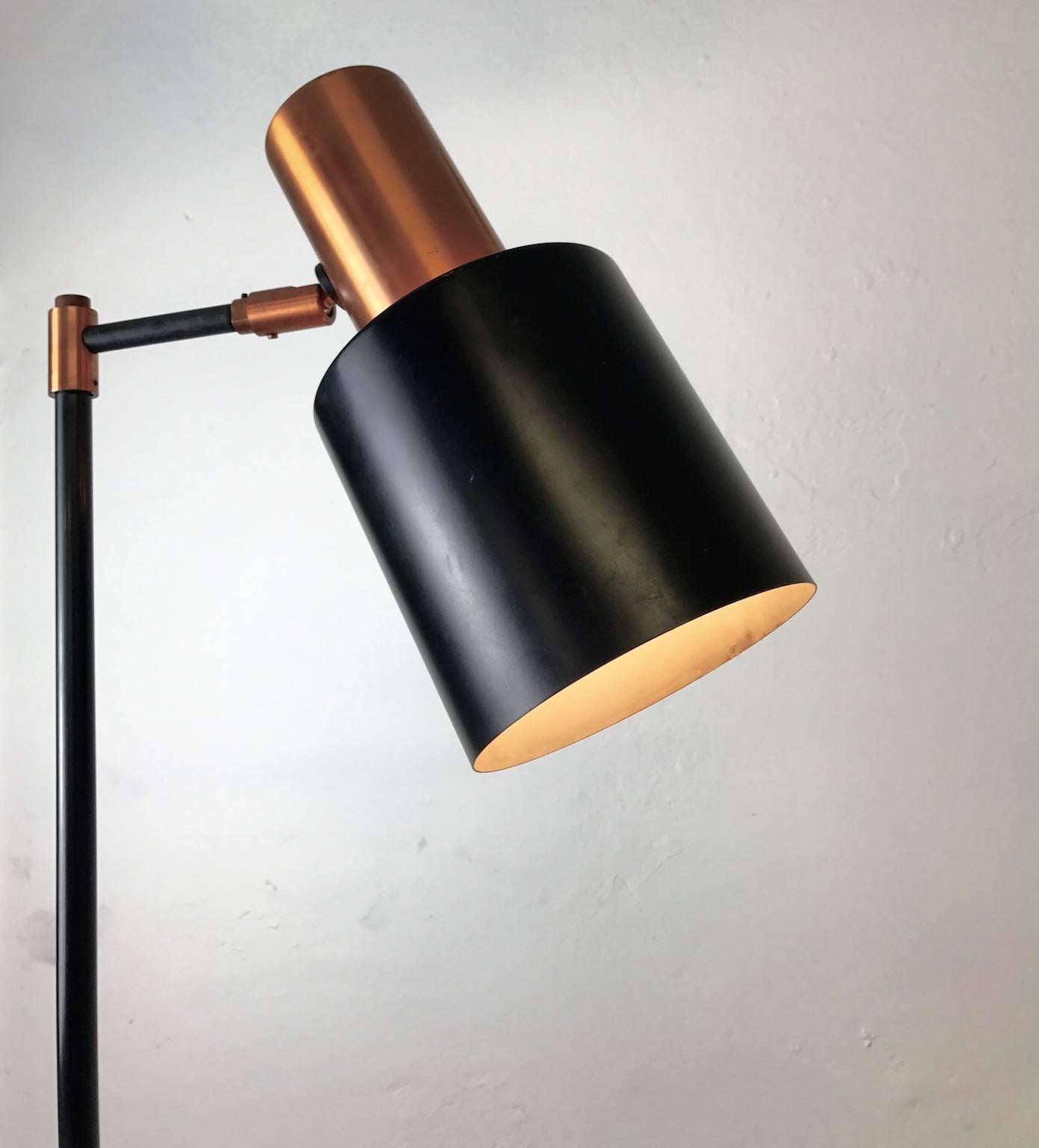 Copper Floor Lamp by Jo Hammerborg for Fog & Mørup In Excellent Condition In Haderslev, DK