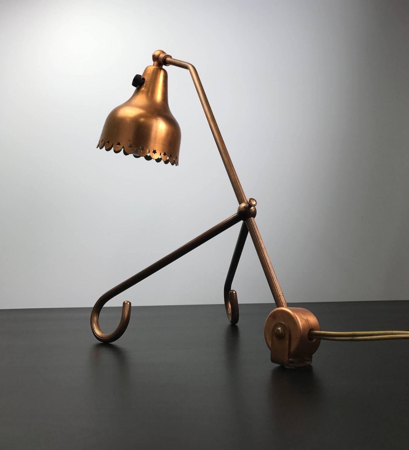 Scandinavian Modern Copper Table Lamp by Svens Aage Holm Sørensen, Late 1950s