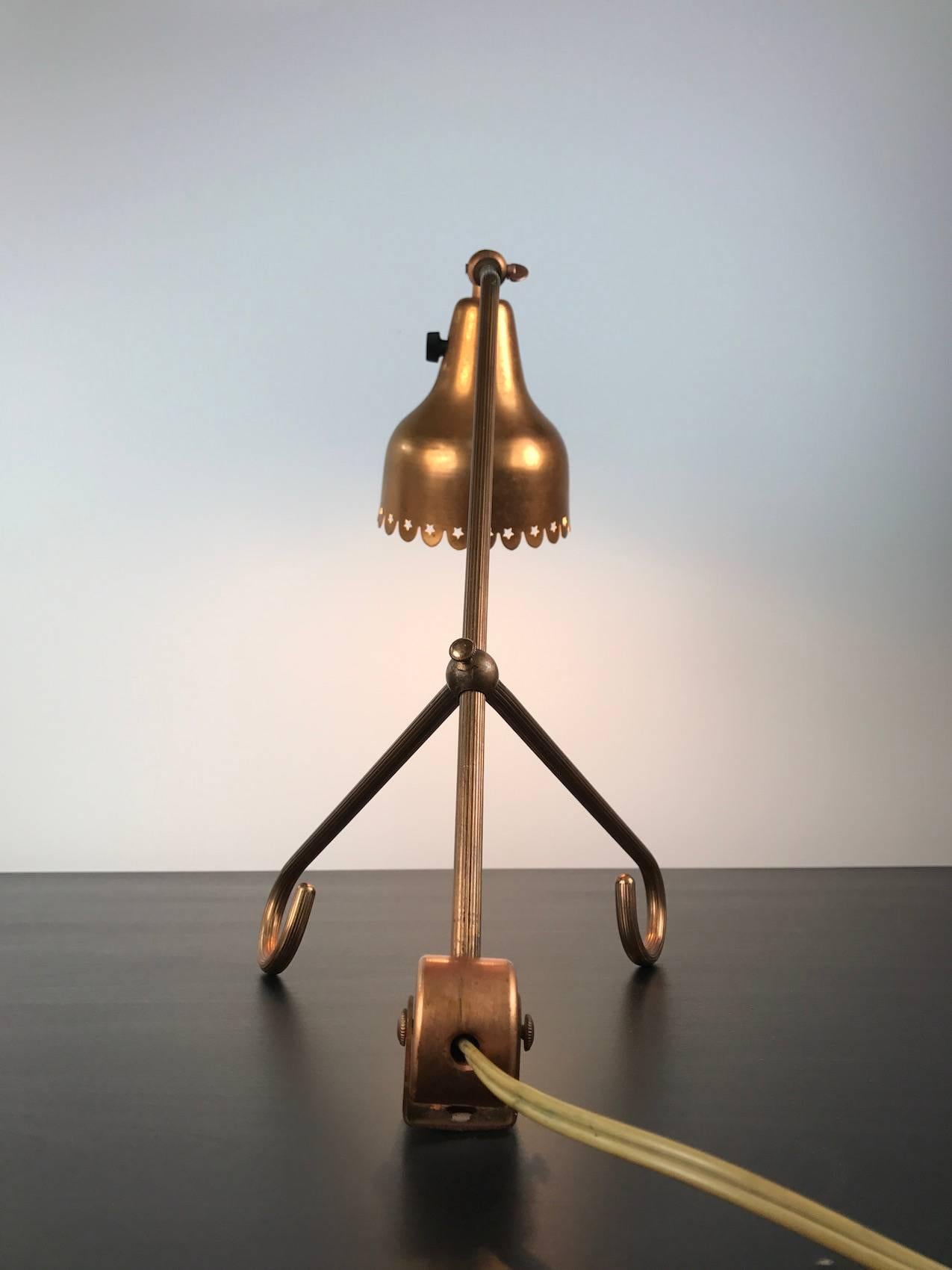 Copper Table Lamp by Svens Aage Holm Sørensen, Late 1950s In Excellent Condition In Haderslev, DK