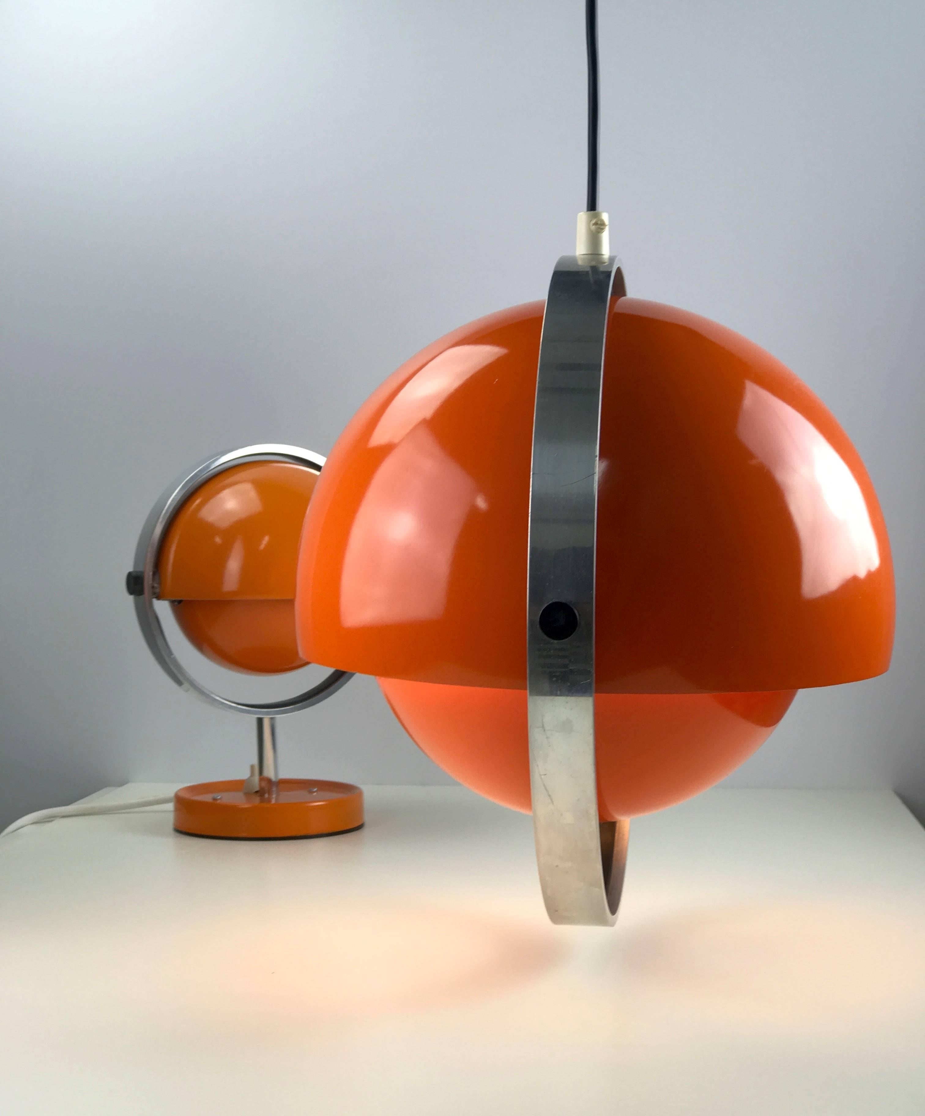 Mid-20th Century Space Age Moon Light Pendant by Danish Brylle & Jacobsen