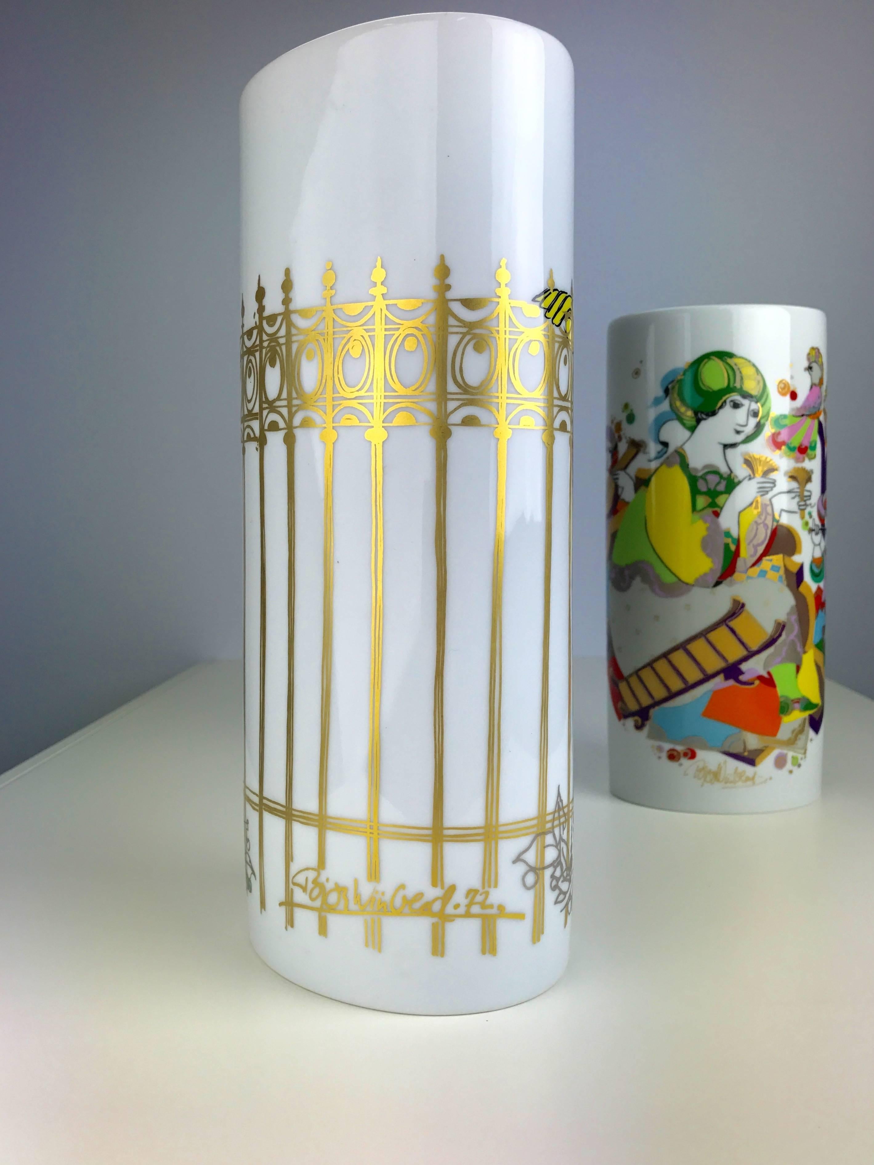 German Björn Wiinblad Set of Commedia Dell`Arte Vases by Rosenthal