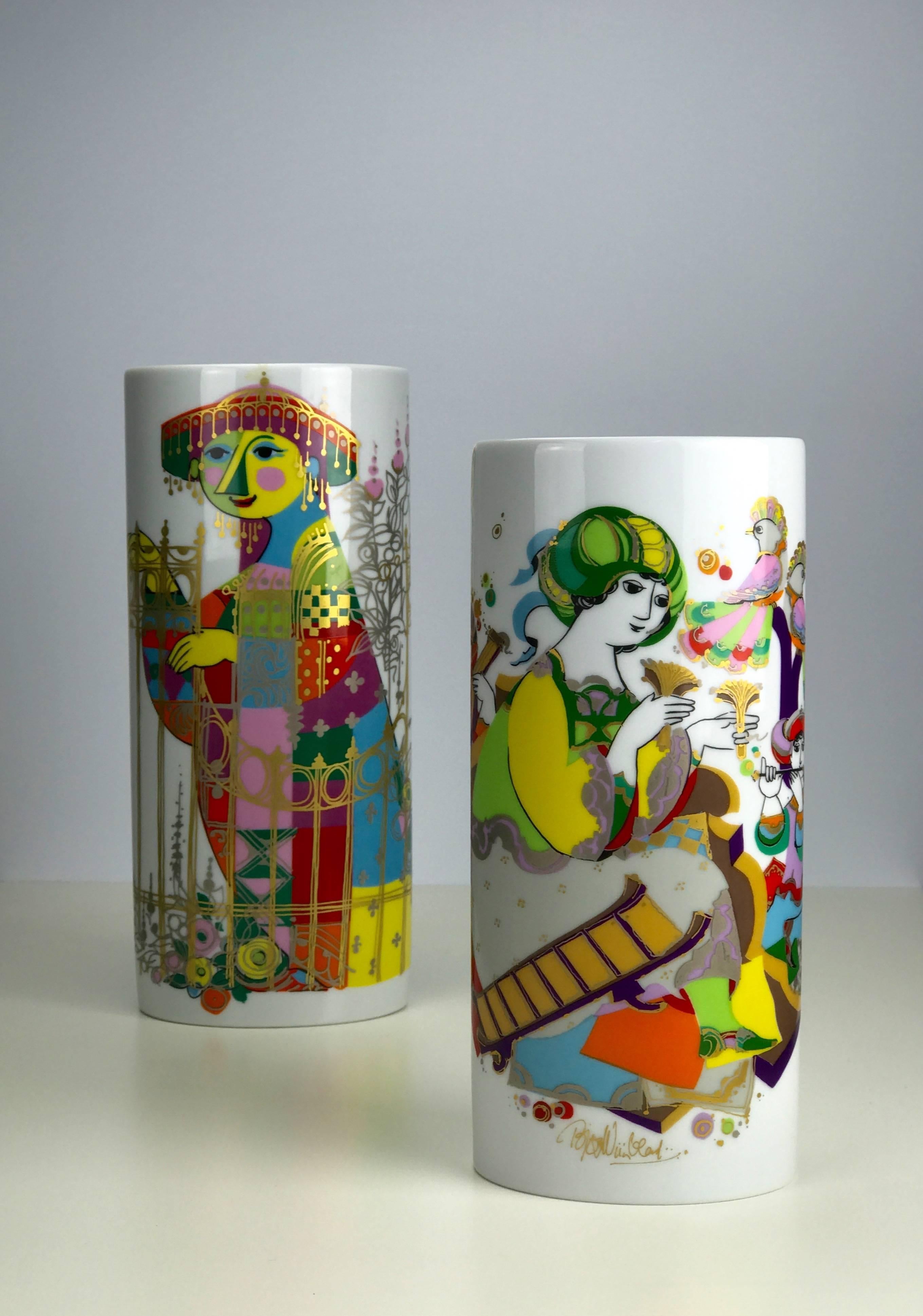 Björn Wiinblad Set of Commedia Dell`Arte Vases by Rosenthal 3