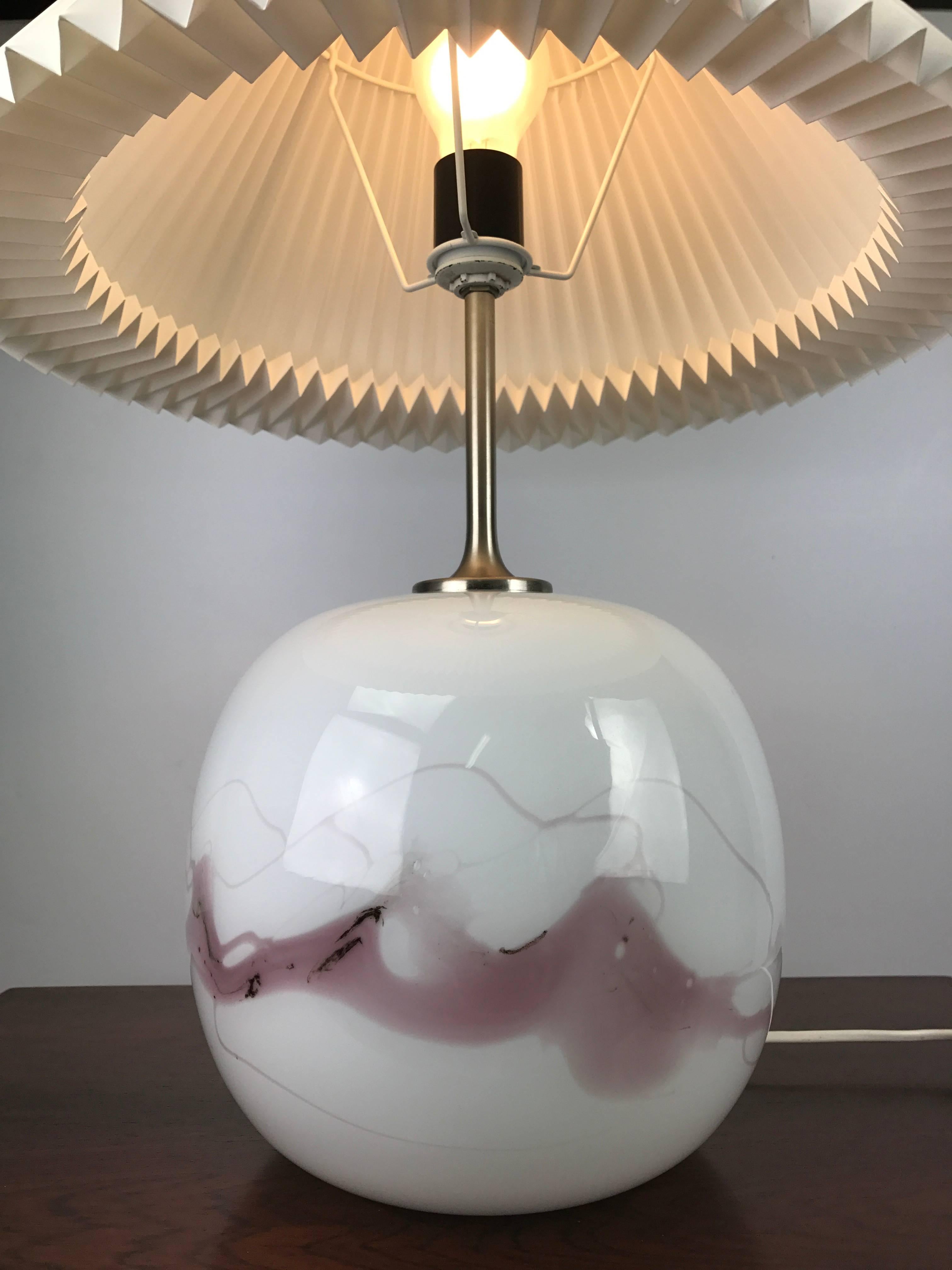 Danish Glass Table Lamp by Michael Bang for Holmegaard For Sale