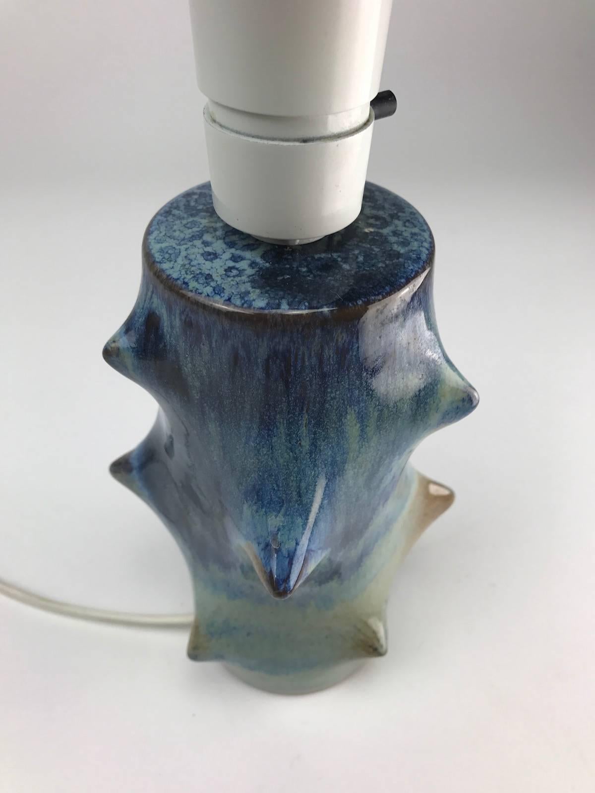Ceramic Rare Table Lamp by Danish Ceramist Knud Basse for Lyfa, Early 1960s