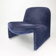 Chaises longues en velours côtelé bleu Giancarlo Piretti Alky par Castelli