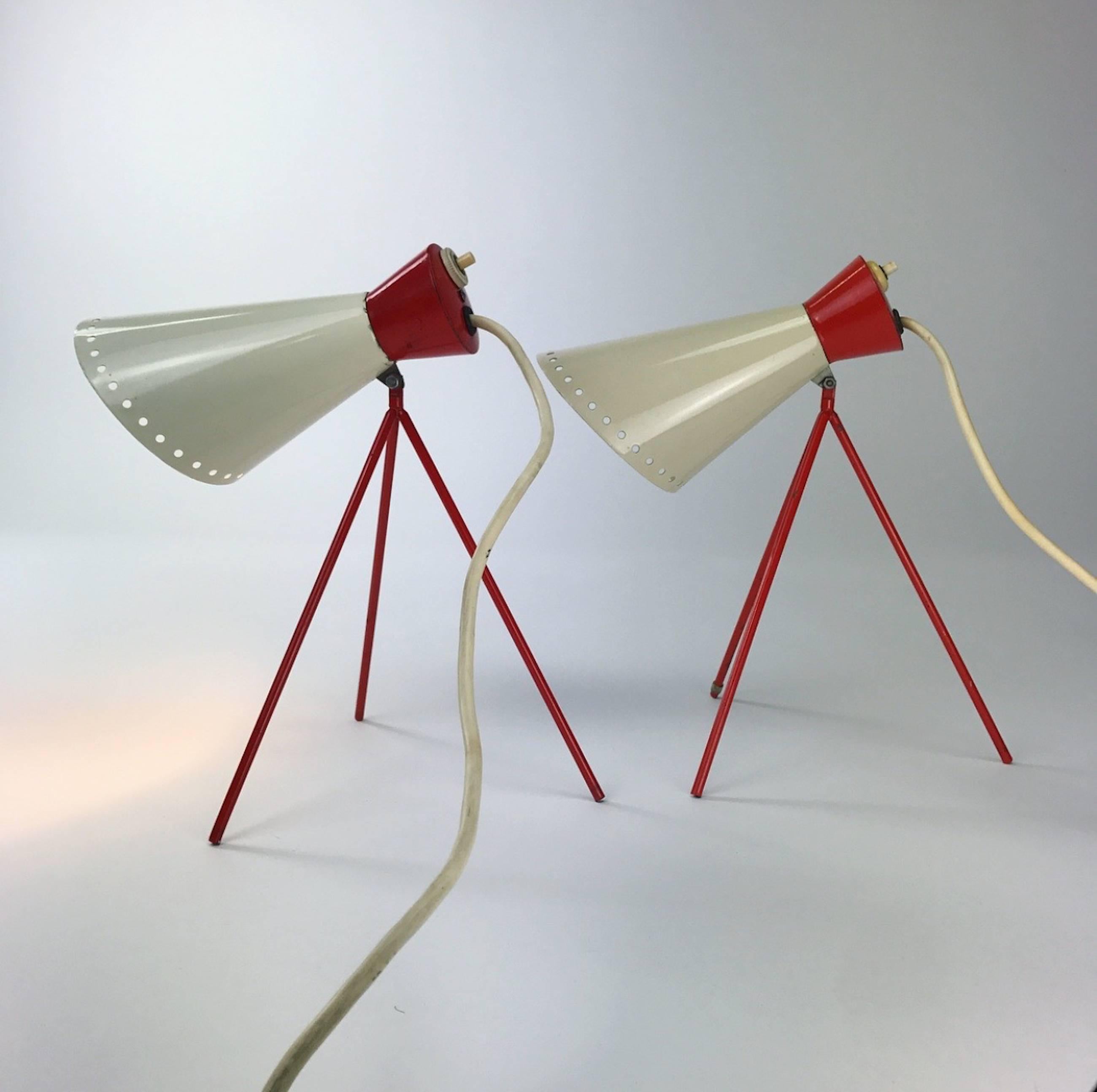 Mid-Century Modern Set of Table Lamps by Josef Hurka for Napako, 1958