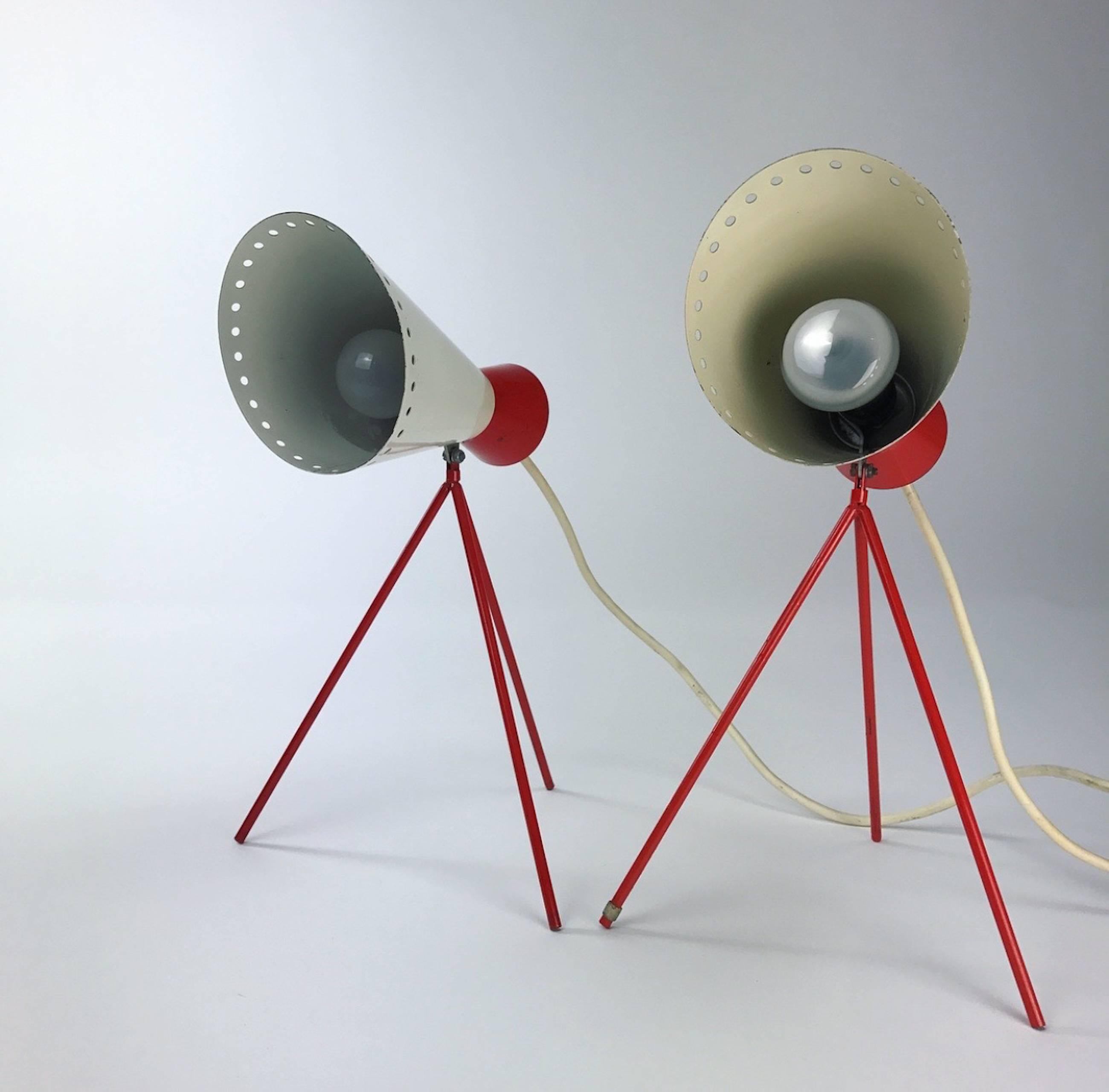 Czech Set of Table Lamps by Josef Hurka for Napako, 1958