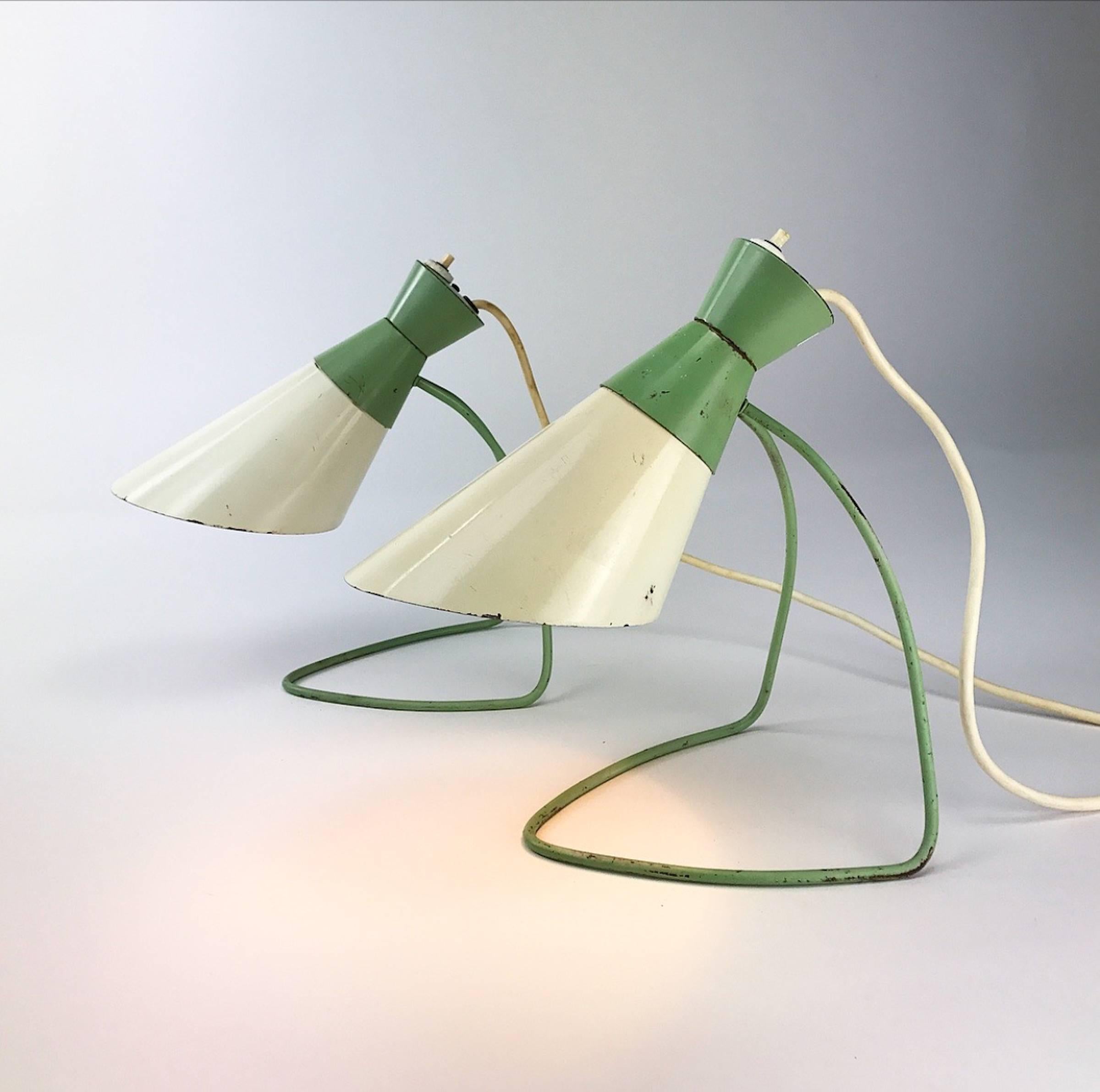 Czech Rare Set of Table Lamps by Josef Hurka for Napako, 1958