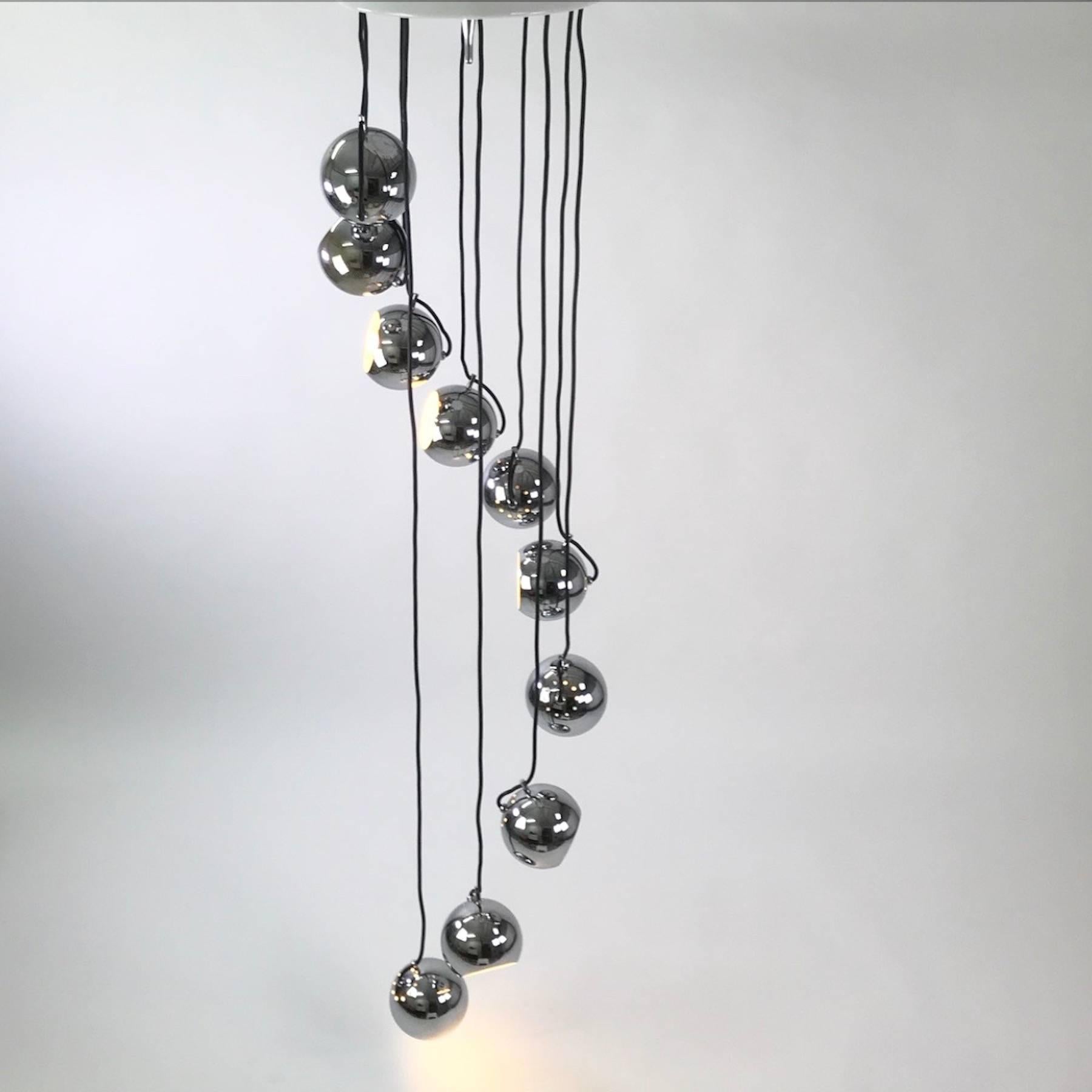 Slovenian Rare Cluster Chandelier by Harvey Guzzini  