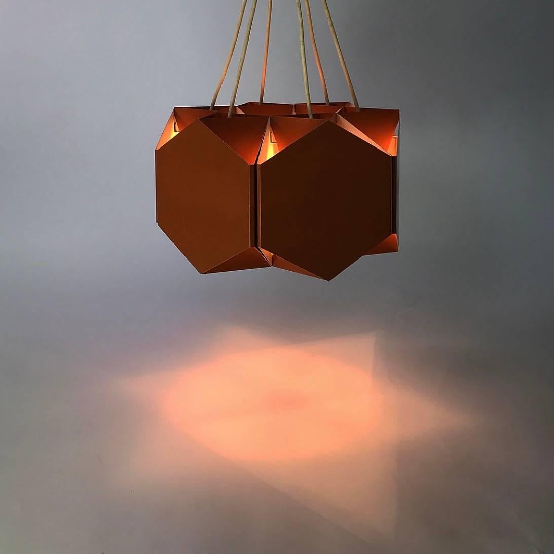 Metal Very Unique Chandelier by Ole Panton for Lyfa of Denmark, Mid-1960s For Sale