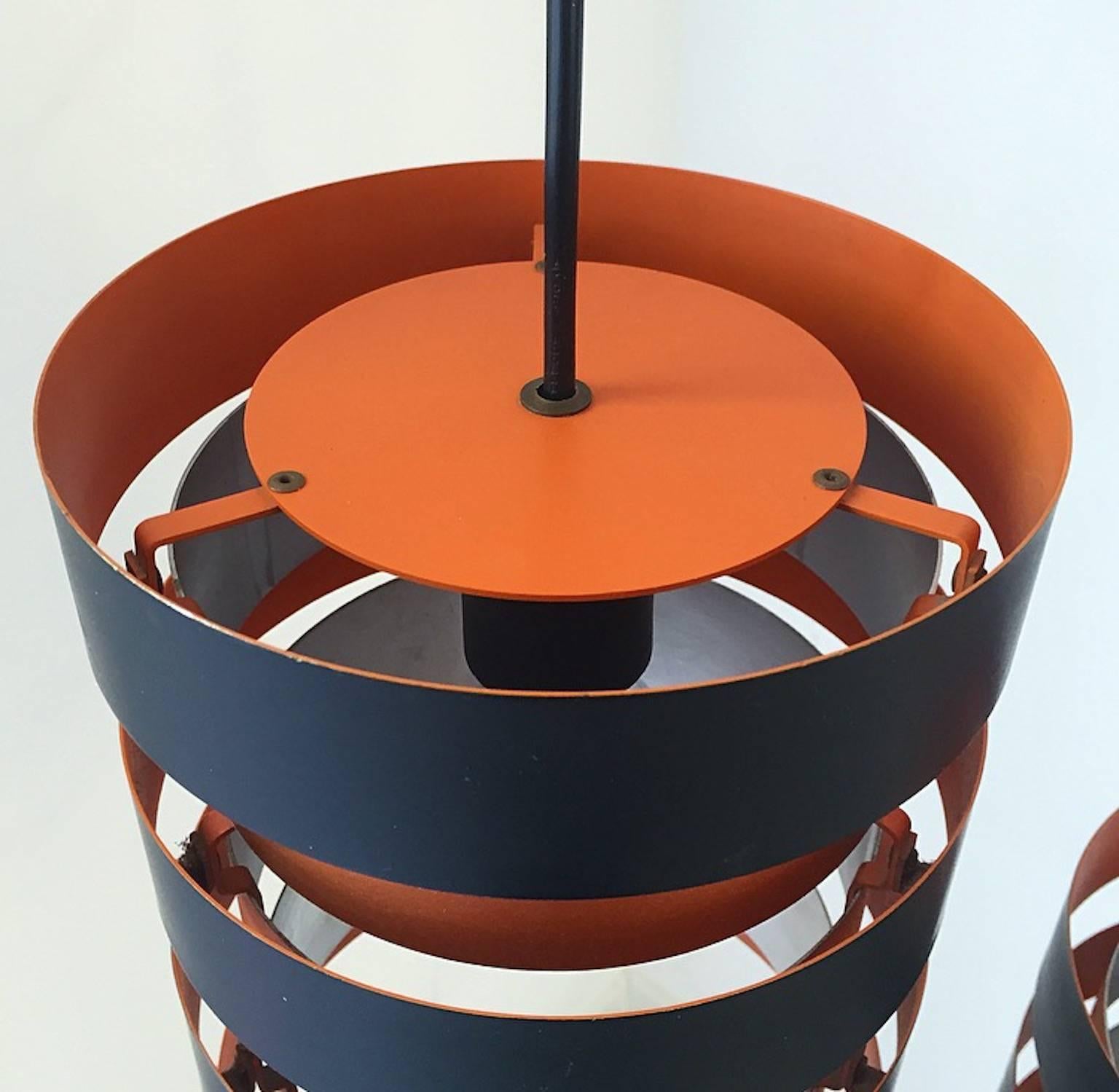 Lacquered Danish Mid-Century Copper Ceiling Light from Fog and Morup, Denmark