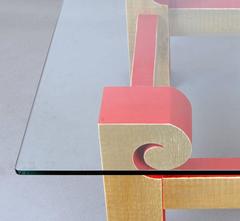 Contemporary Artisan Glass-Top Coffee Table by Michelangeli, Italy