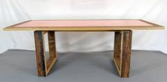 Modern Wood and Copper Dining Table by Michelangeli, Italy