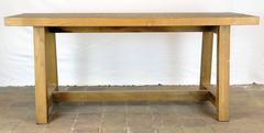 Solid Chestnut Wood Garden Table and Benches by Michelangeli, Italy