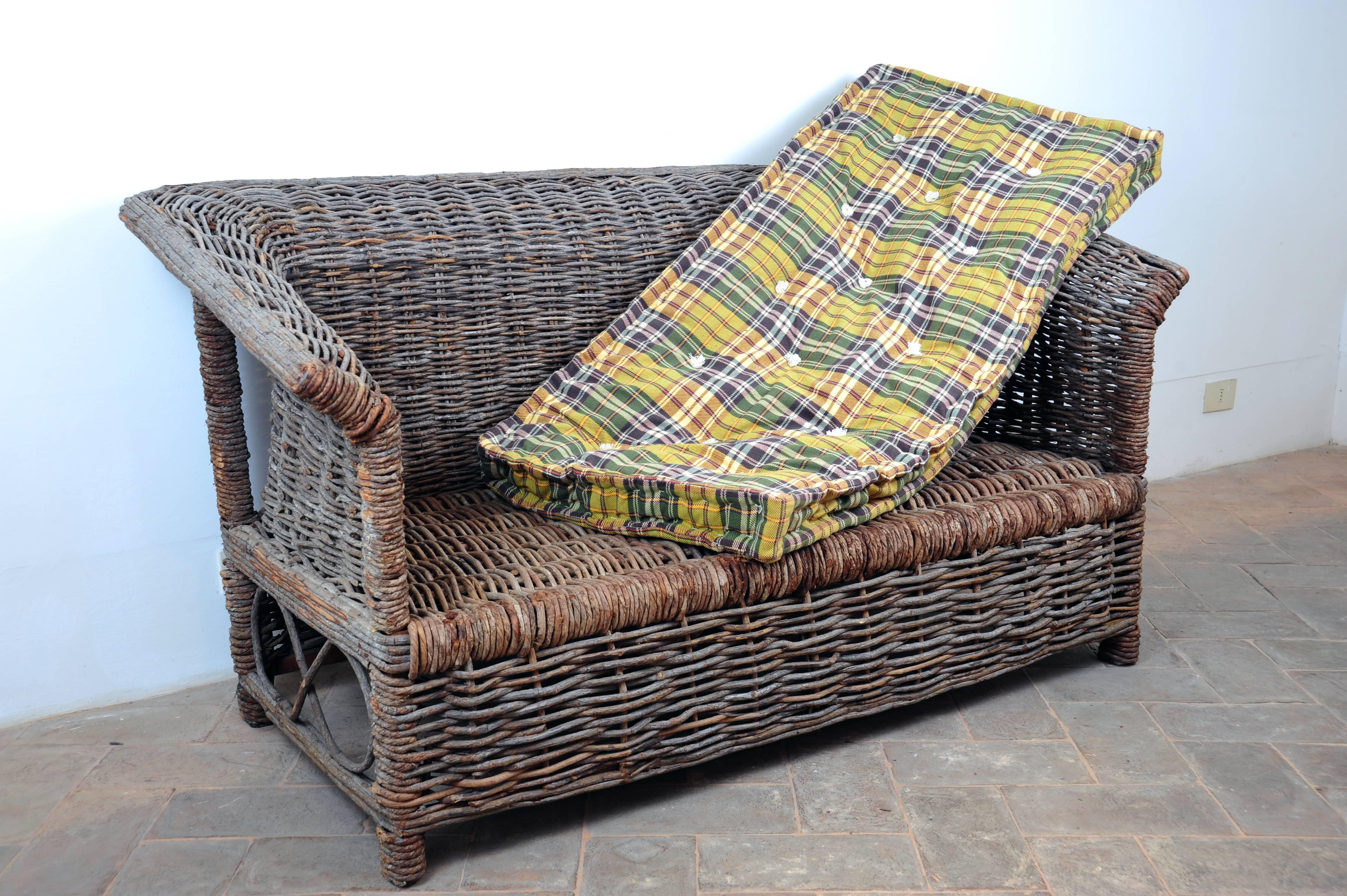 Italian Outdoor Woven Sofa For Sale 3