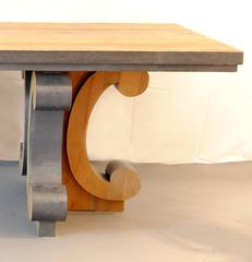 Contemporary Artisan Wood and Lead Dining Table by Michelangeli, Italy