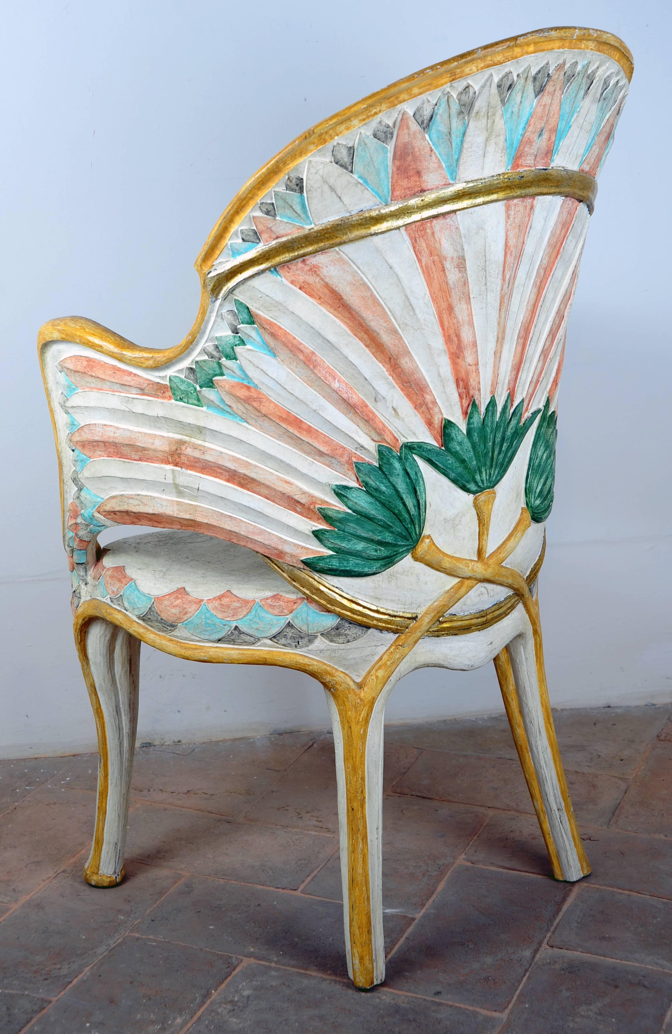 Late 20th Century 1970s Italian Wood Armchair by Bartolozzi e Maioli, Florence For Sale