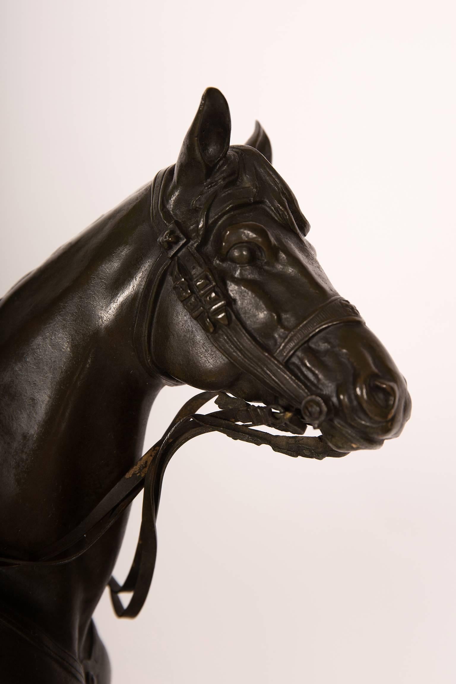 Patinated Napoleon on Horseback, Bronze Sculpture Signed A. Vibert, France, circa 1880 For Sale