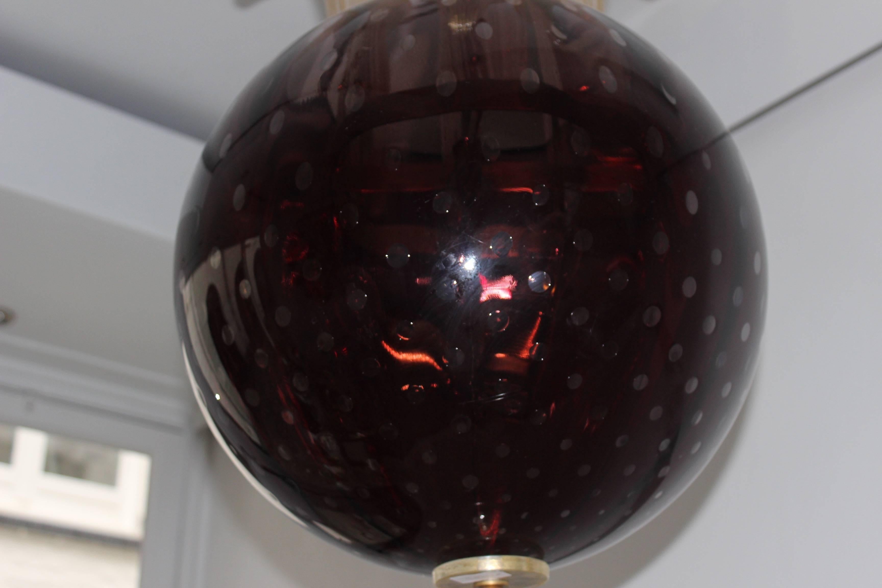 Lovely Venetian Lantern from Handmade Red Blown Murano Glass For Sale 1