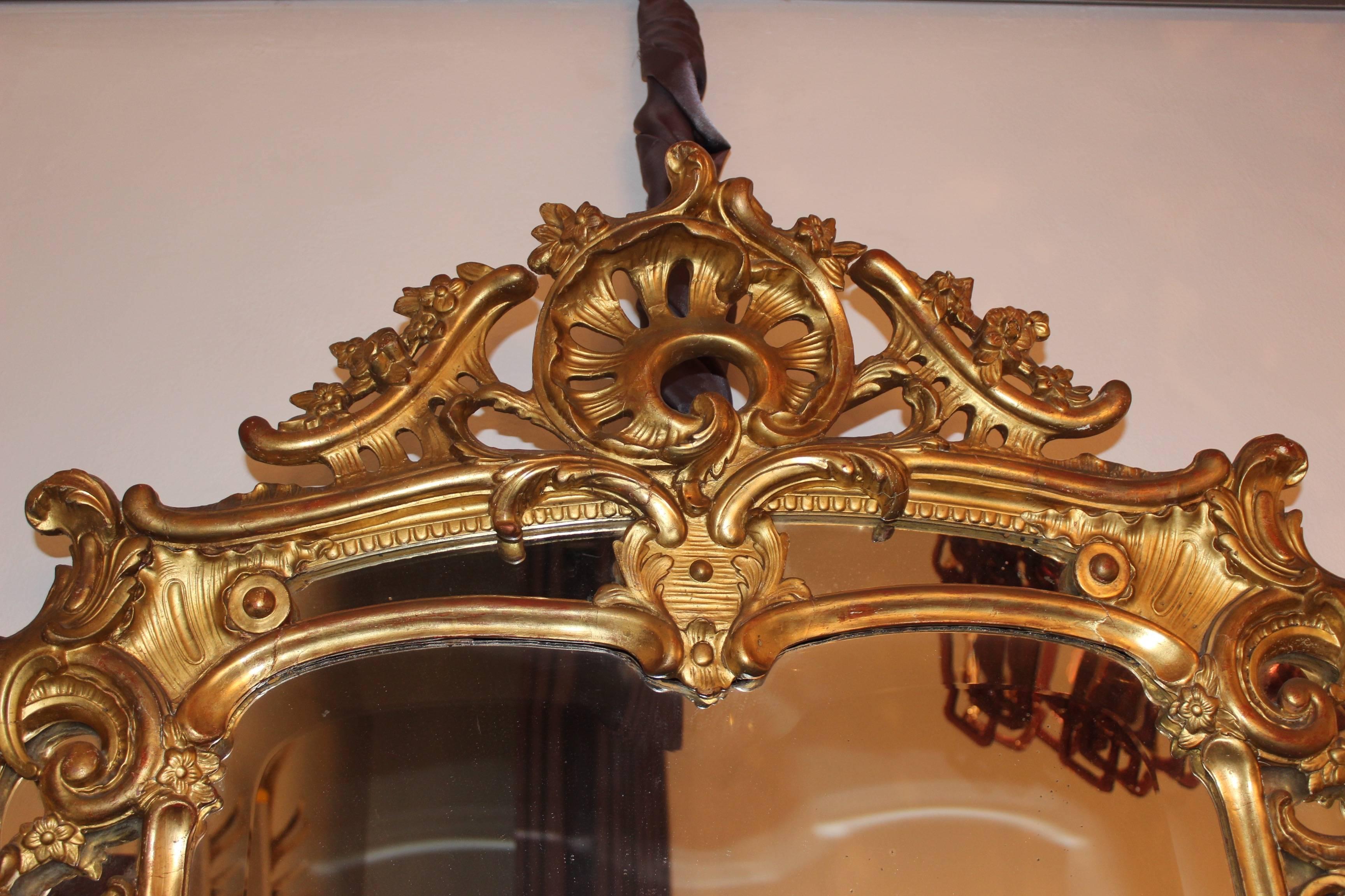 Regency French Regence Style Gilt Mirror, Mid-19th Century For Sale