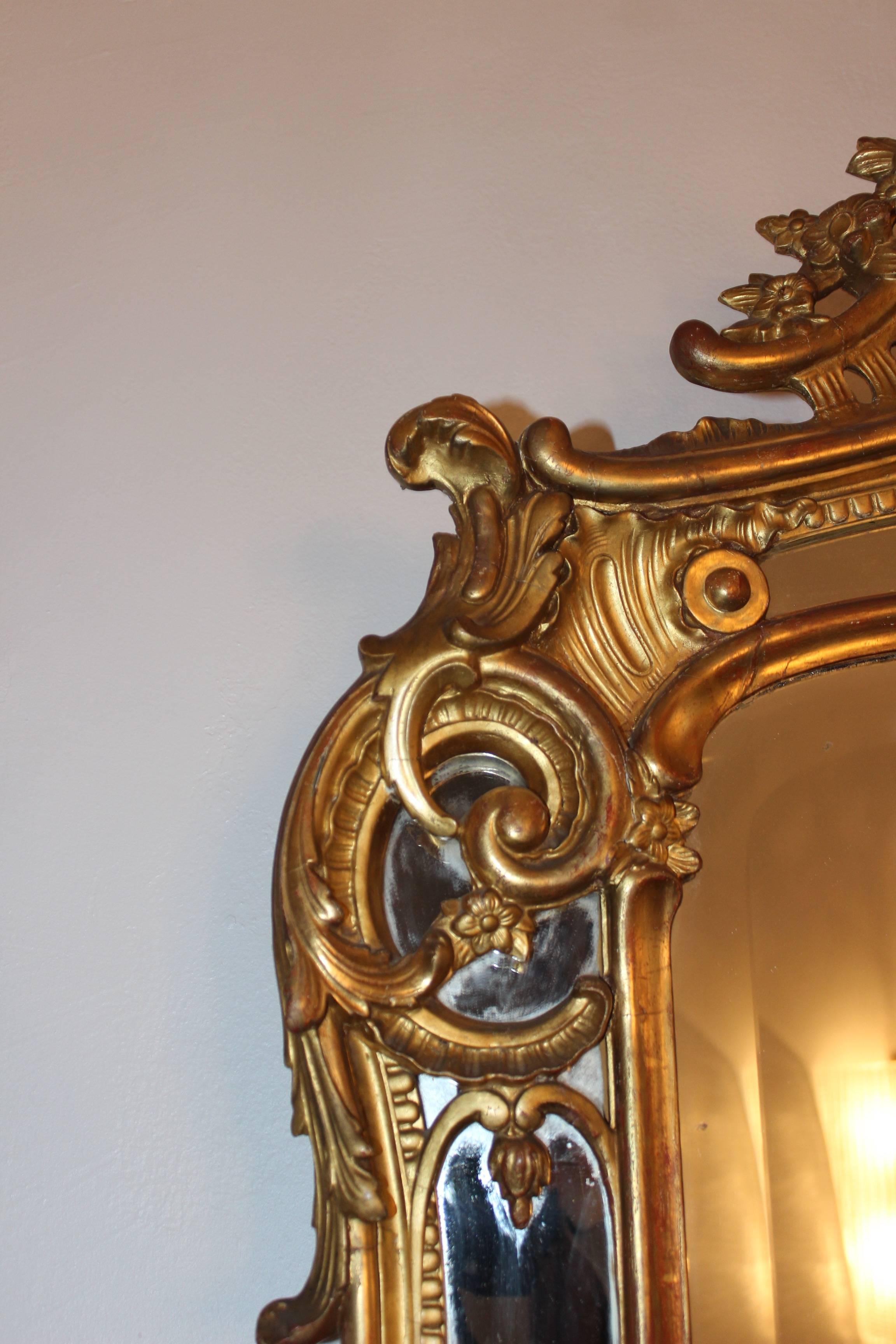 French Regence Style Gilt Mirror, Mid-19th Century For Sale 1