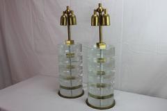 Special Pair of Murano Glass and Copper Lamps