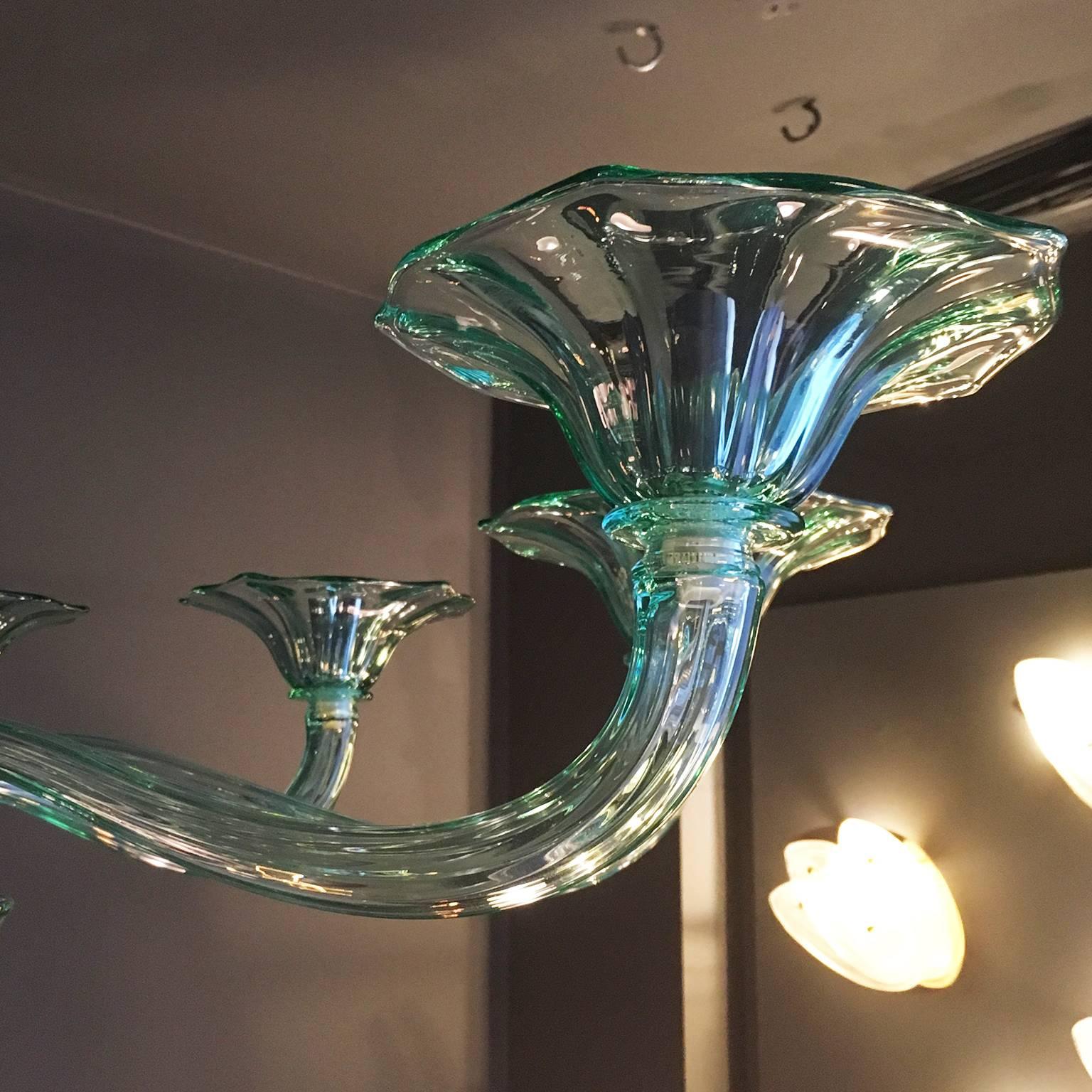 Modern Adolfo Murano Glass Chandelier