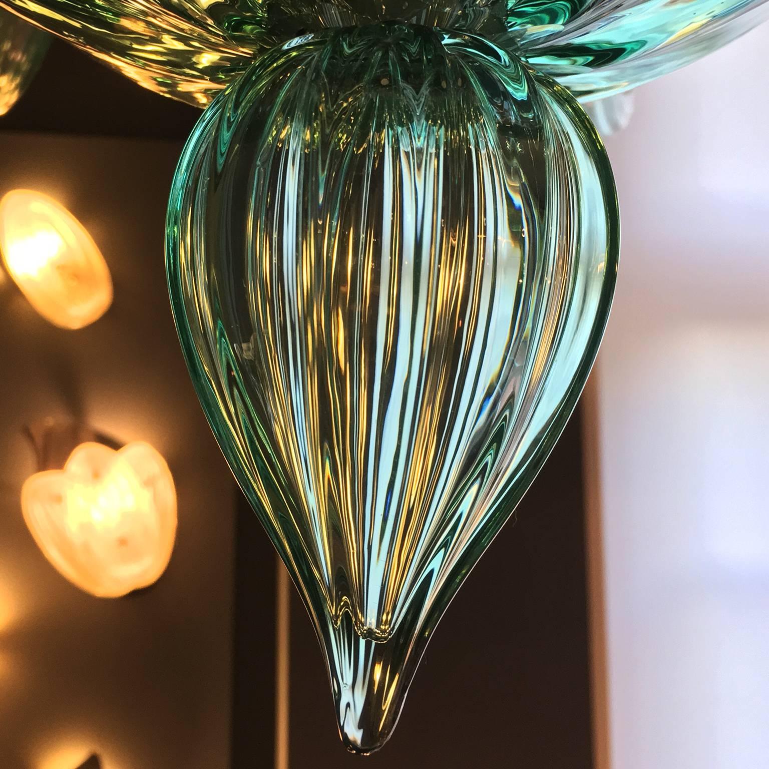 Italian Adolfo Murano Glass Chandelier