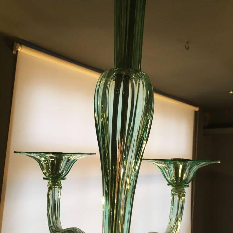 Metal Adolfo Murano Glass Chandelier