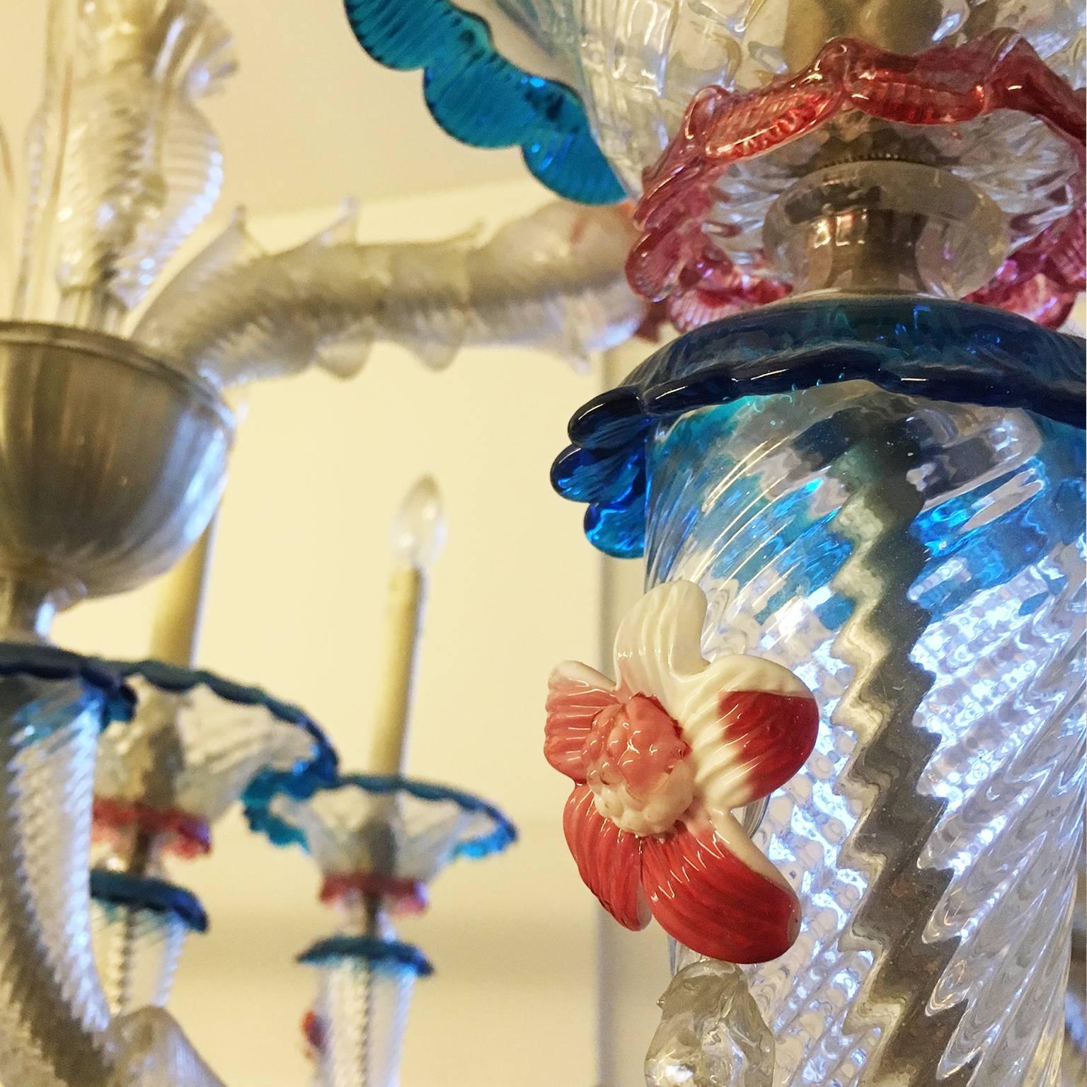 Italian Vintage Rezzonico Murano Glass Chandelier