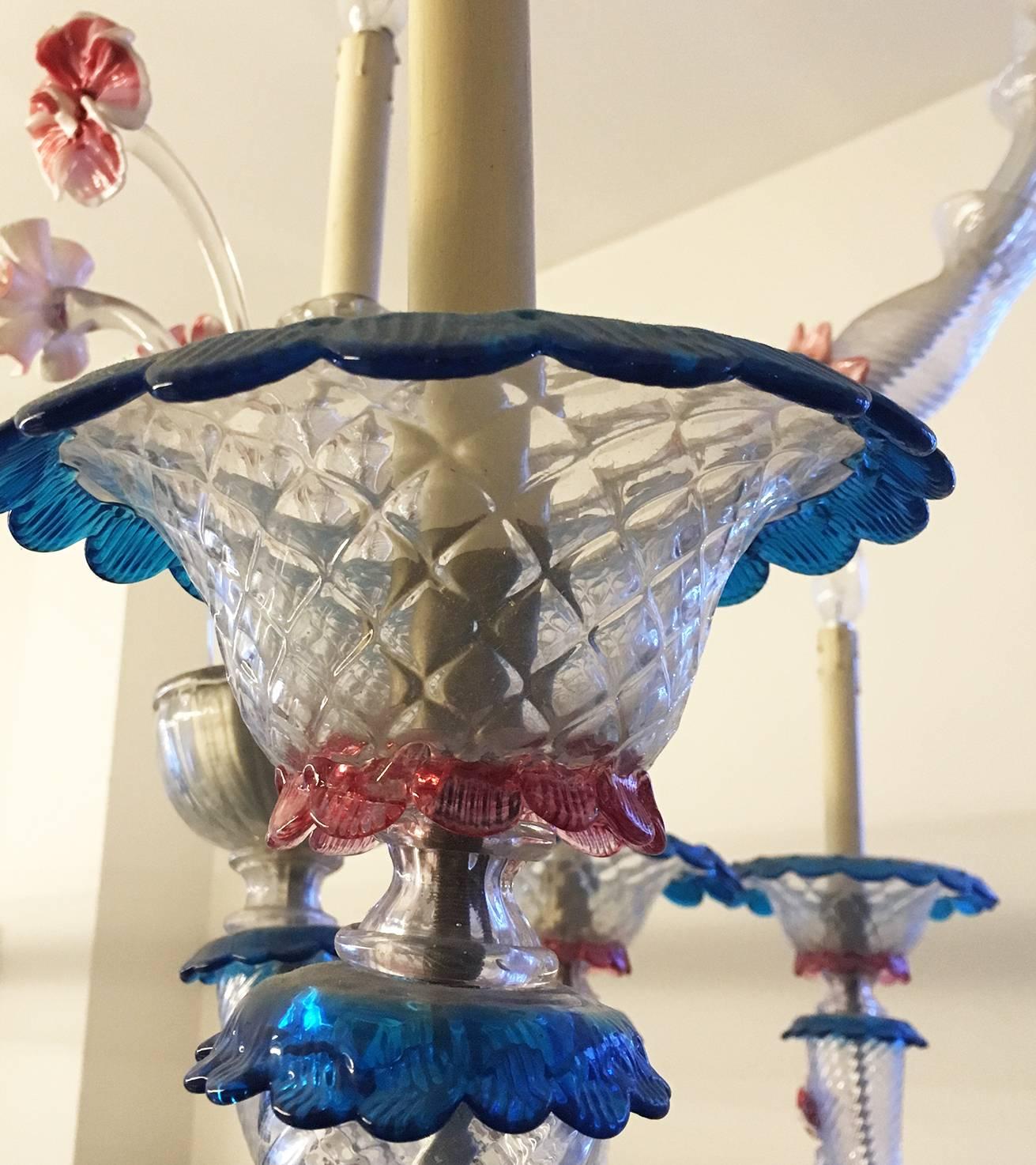 Vintage Rezzonico Murano Glass Chandelier In Excellent Condition In London, GB