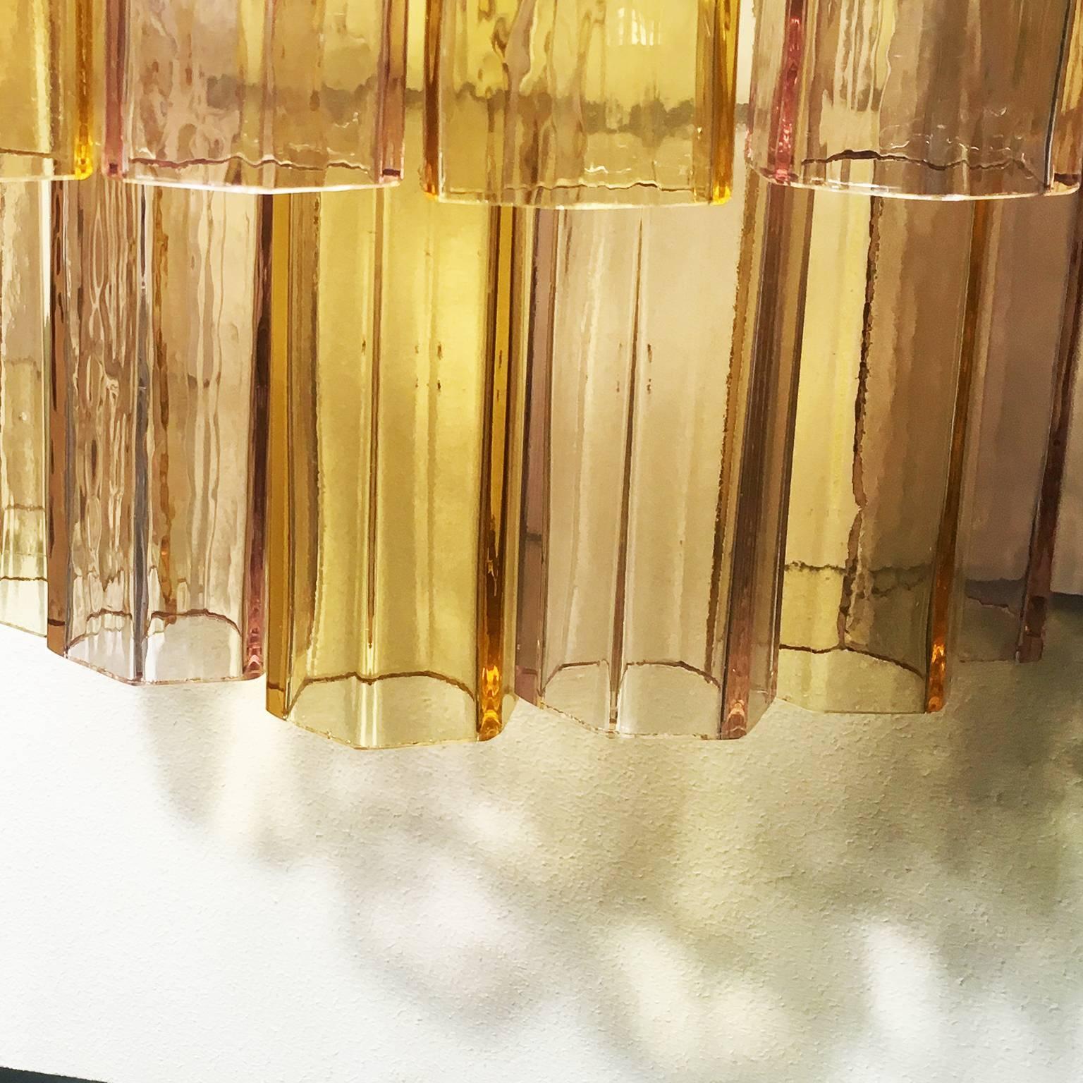 Italian Pair of Vintage Hexa Murano Glass Wall Lights