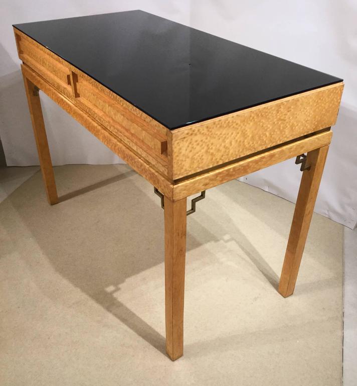 Italian Desk in Bird’s Eye Maple, circa 1950 For Sale at 1stDibs