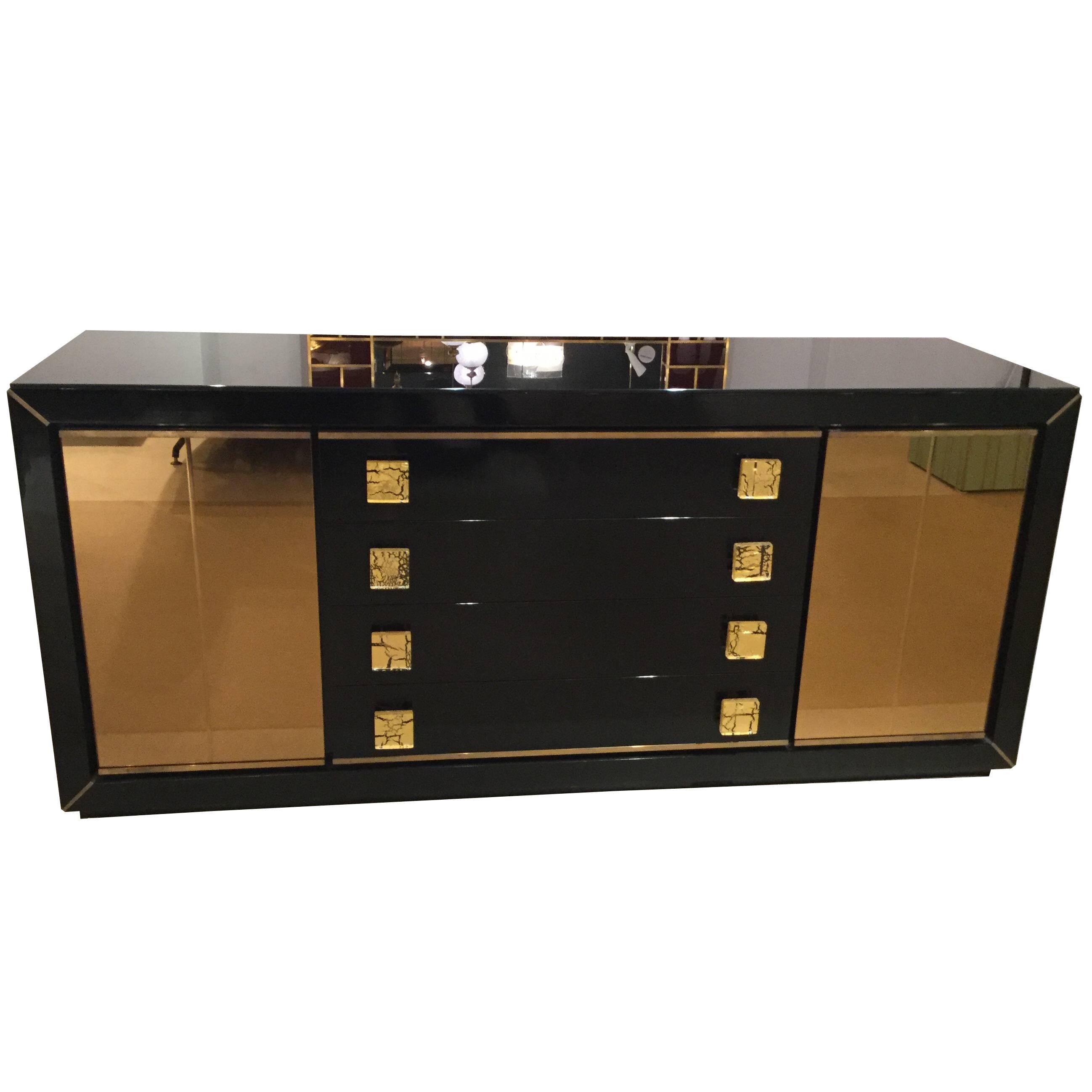 Italian Sideboard with Glass Doors, 1960s