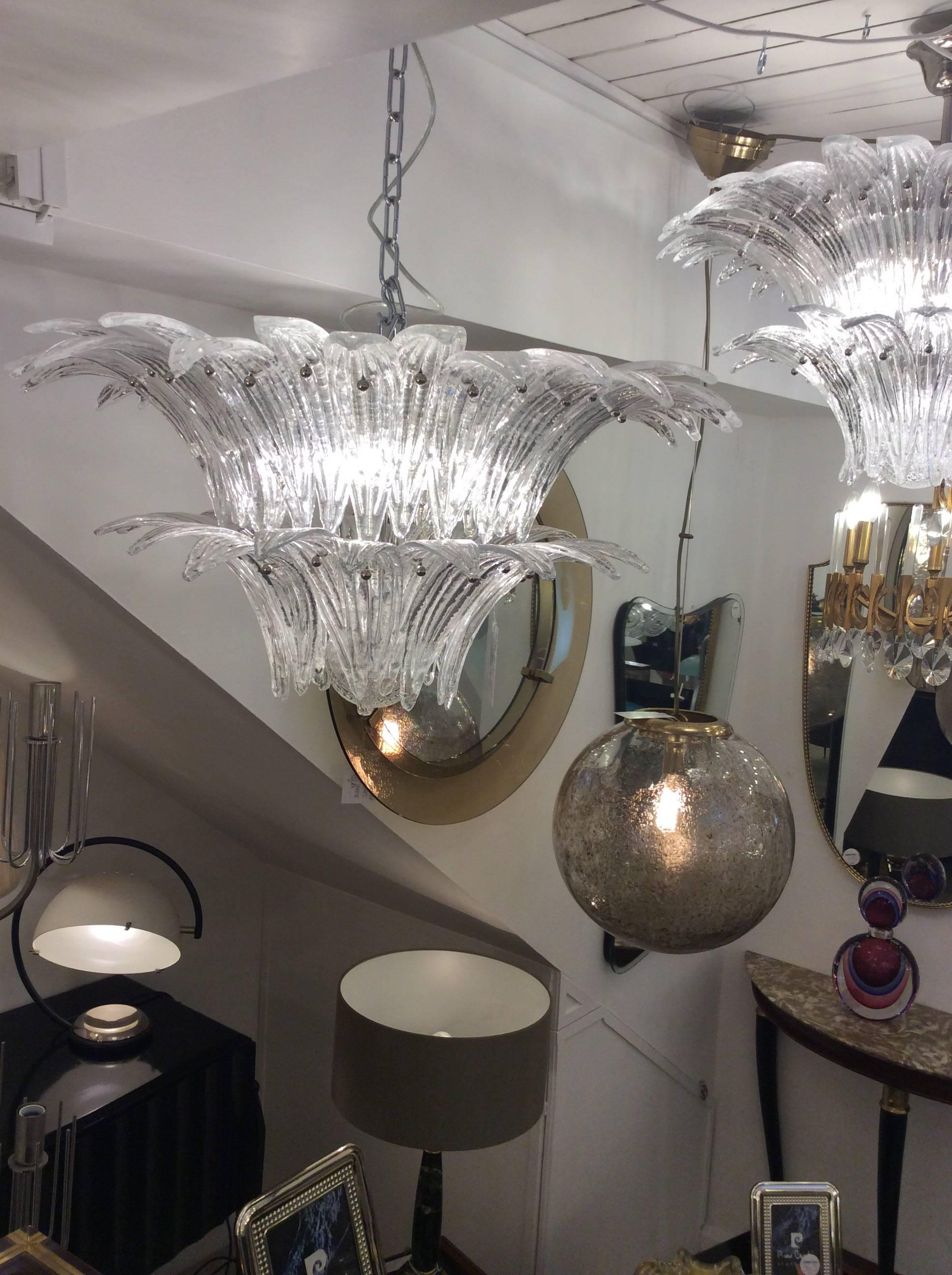 Palmette Chandelier Barovier & Toso Style, Murano In Excellent Condition In London, GB
