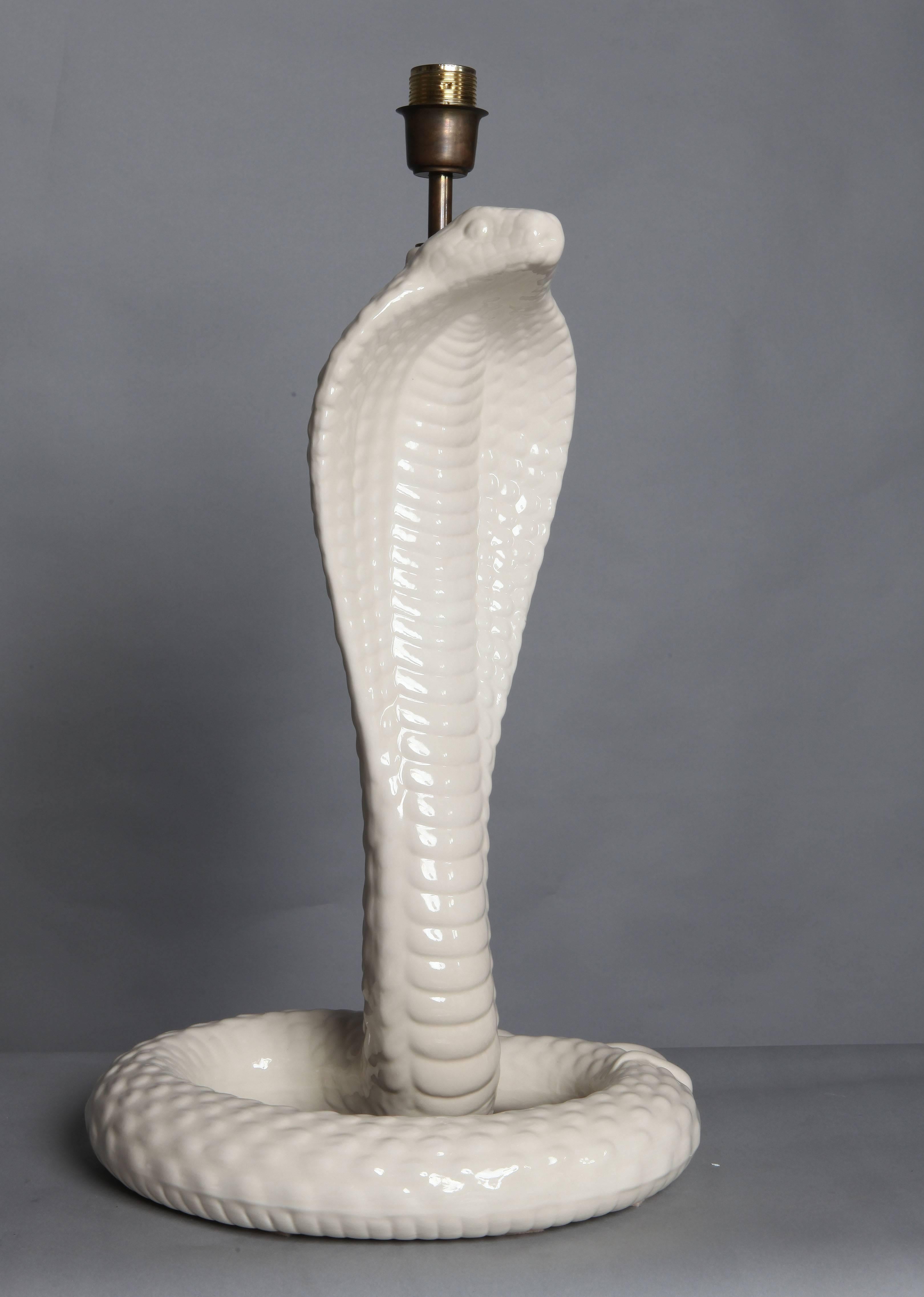 Italian designed "Cobra" table lamp designed by Tommaso Barbi signed
in studio ceramic.
 