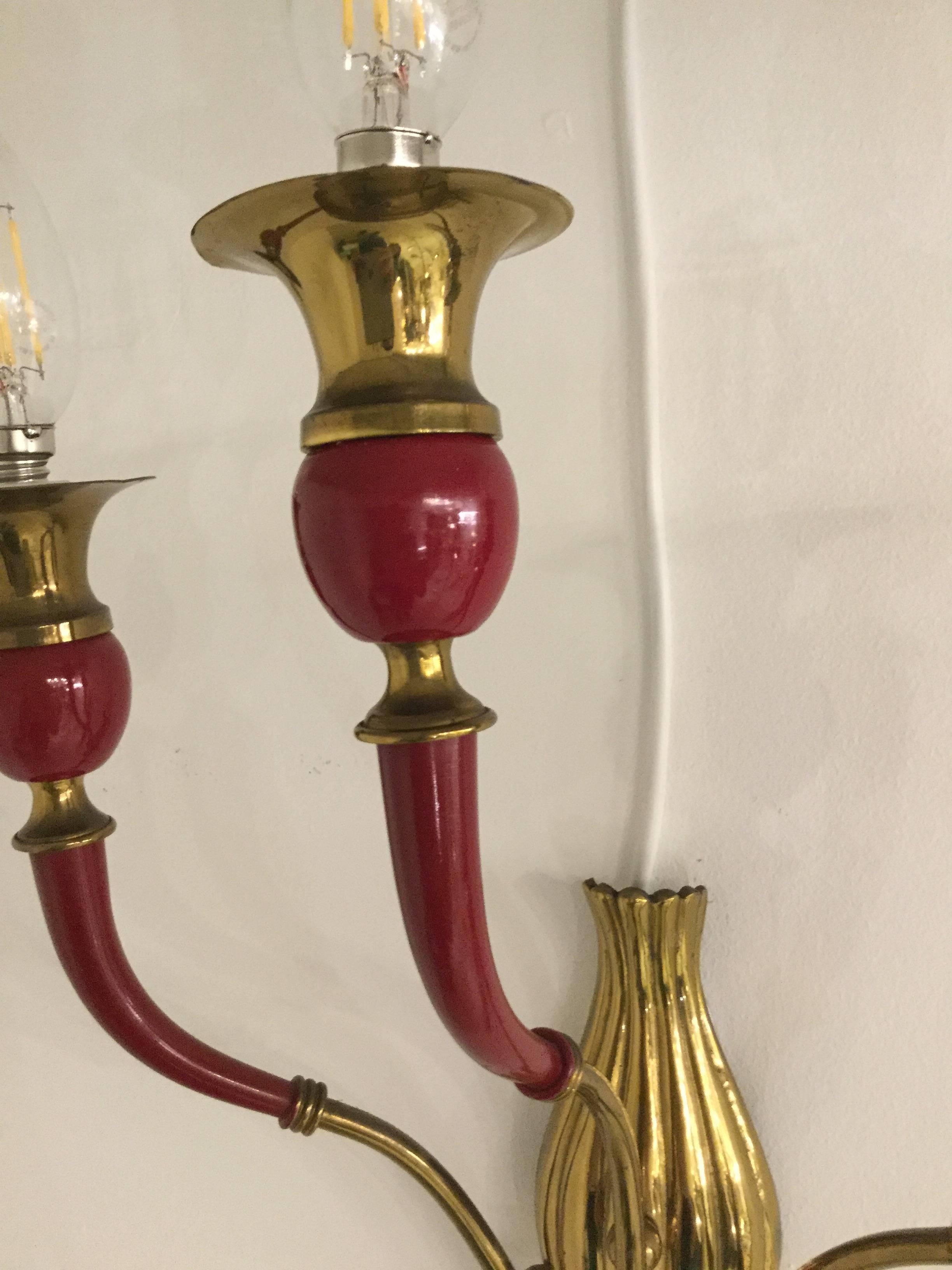 Pair of Italian Art Deco Sconces In Excellent Condition In London, GB