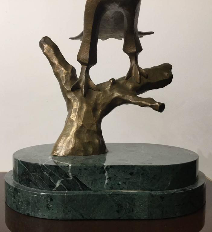 Bronze Eagle Mounted on Green Marble Base For Sale at 1stdibs
