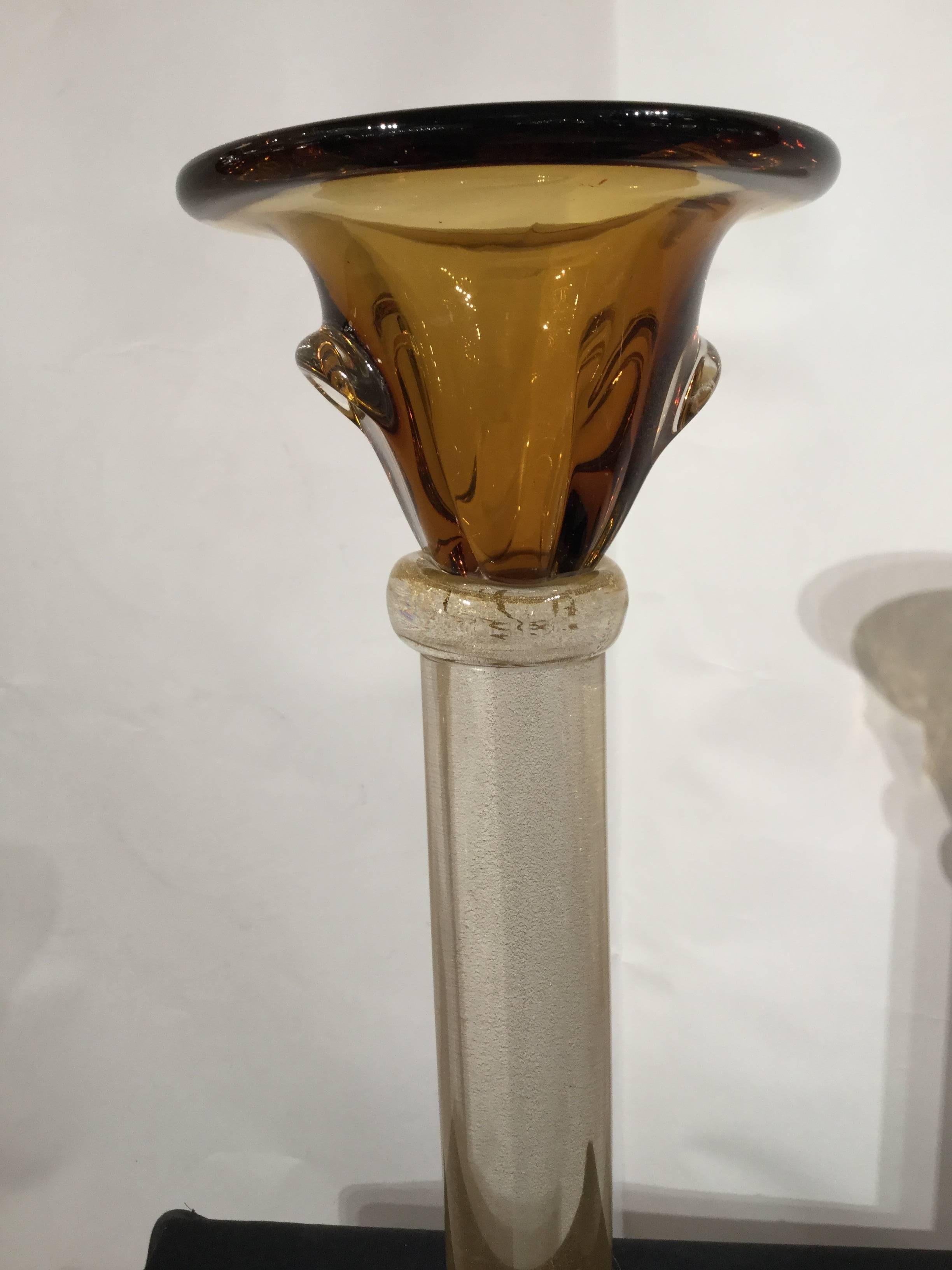vintage murano glass candle holders
