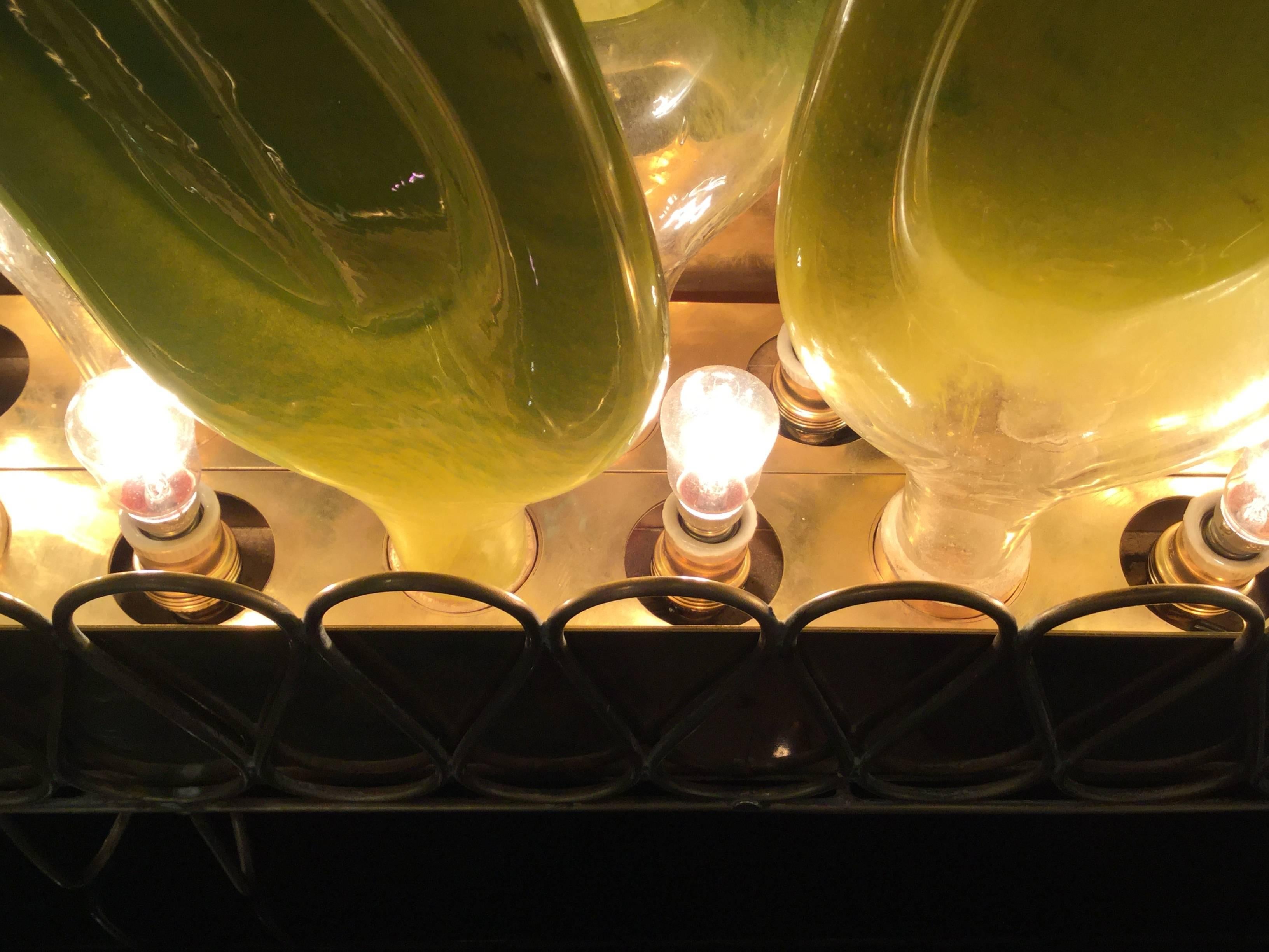 Brass Unique Pair of Italian Table Lamps