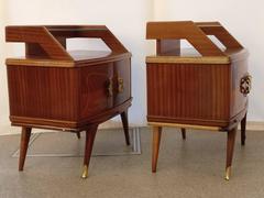 Pair of Italian Bedside Tables Nightstands Attributed to Gio Ponti, 1940